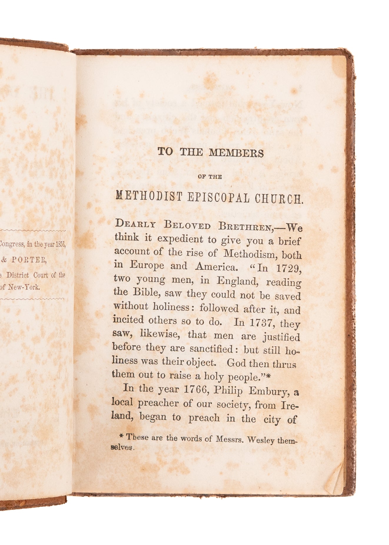 1856 SLAVERY & METHODISM. The Doctrines and Discipline of the Methodist Episcopal Church.