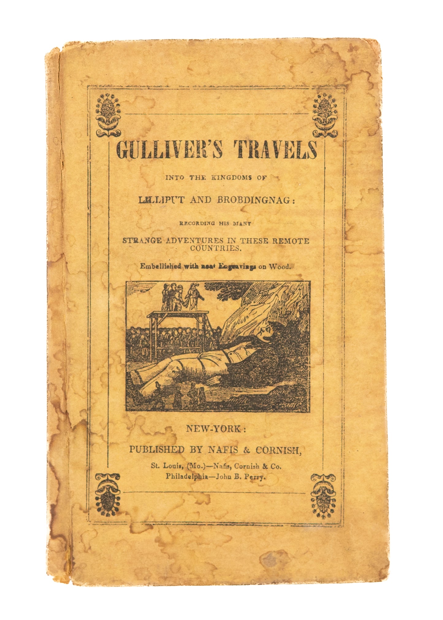 1840 JONATHAN SWIFT. Gulliver's Travels in Charming Early American Edition with Superb Woodcut.