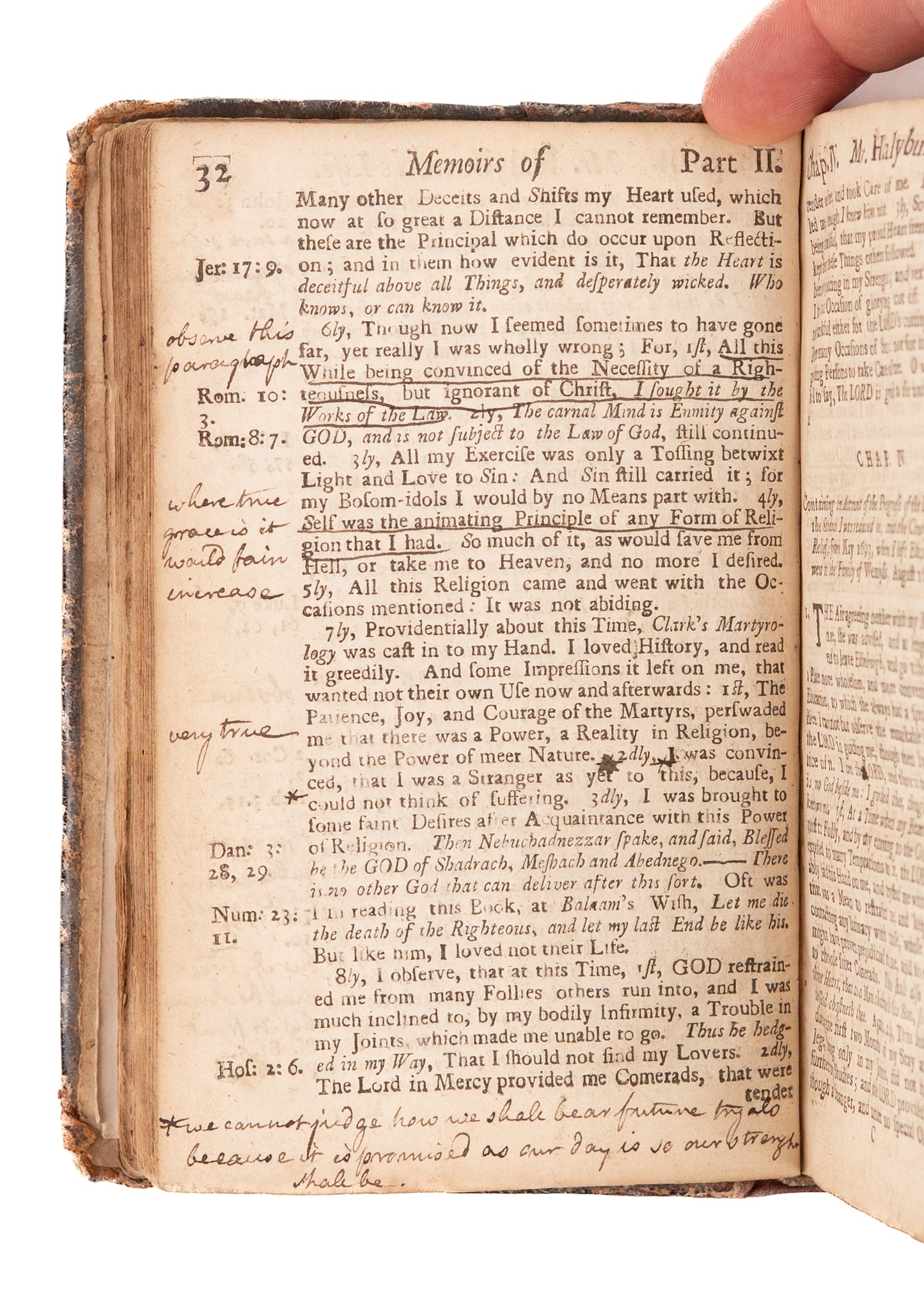 1718 JOHN NEWTON. His Annotated Copy of Halyburton's Memoir "What power but God's could change me!"