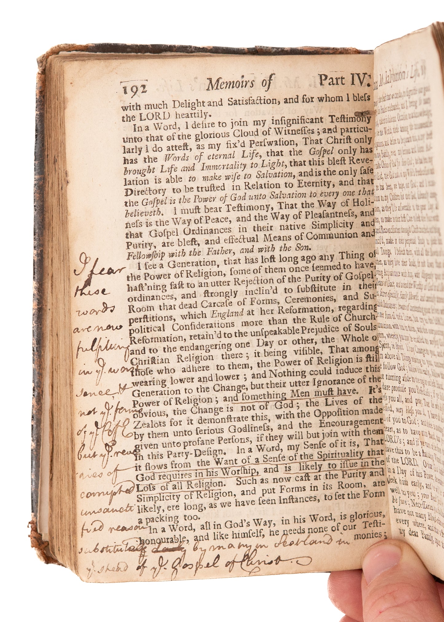 1718 JOHN NEWTON. His Annotated Copy of Halyburton's Memoir "What power but God's could change me!"