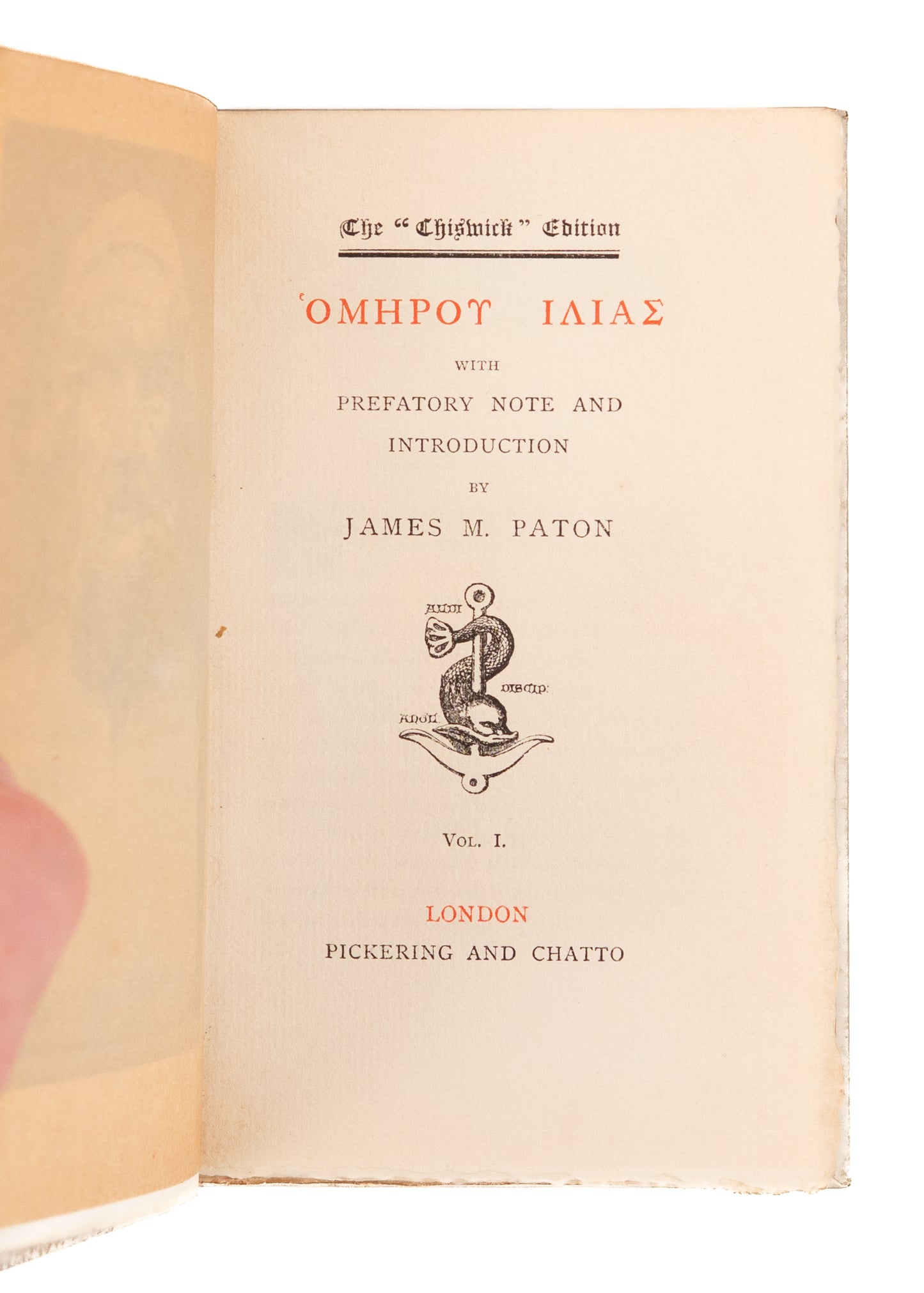 1885 HOMER. The Iliad in Two Fine Vellum Bindings "The Chiswick Edition" of 150 Copies.