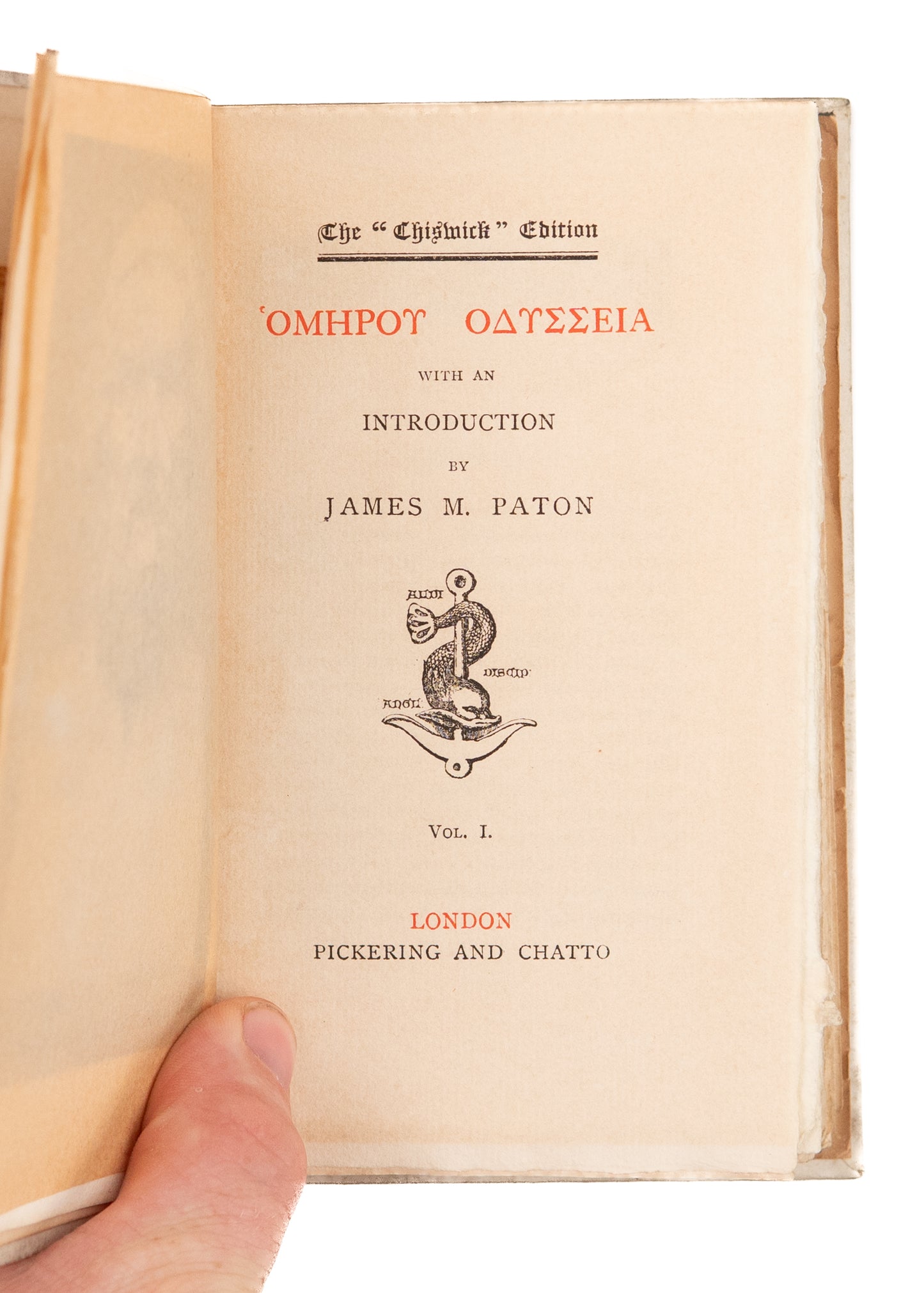 1885 HOMER. The Odyssey in Two Fine Vellum Bindings "The Chiswick Edition" of 150 Copies.