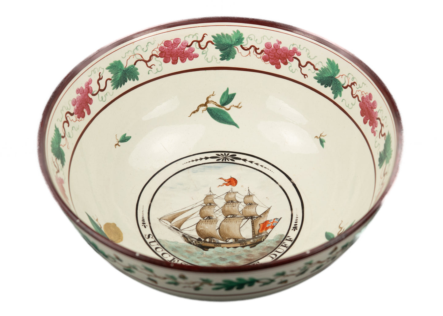 1794 MISSIONARY SHIP DUFF. Significant Hand-Painted Staffordshire Inaugurating the Duff.