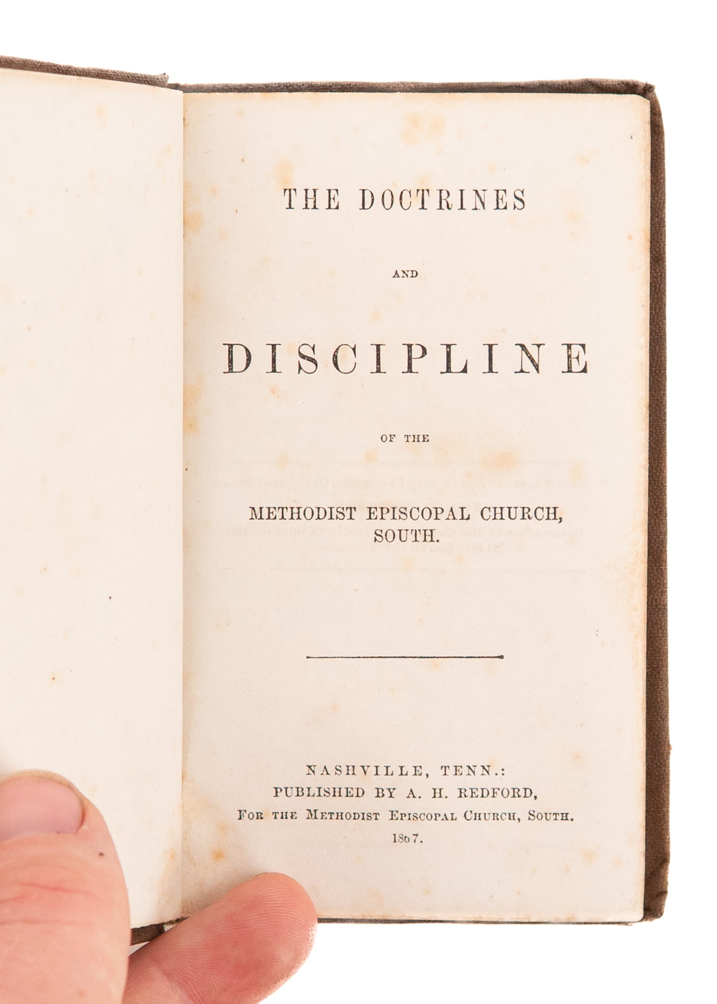 1867 COLORED METHODISTS. Doctrines of Discipline of the Methodist Church South - Freedman