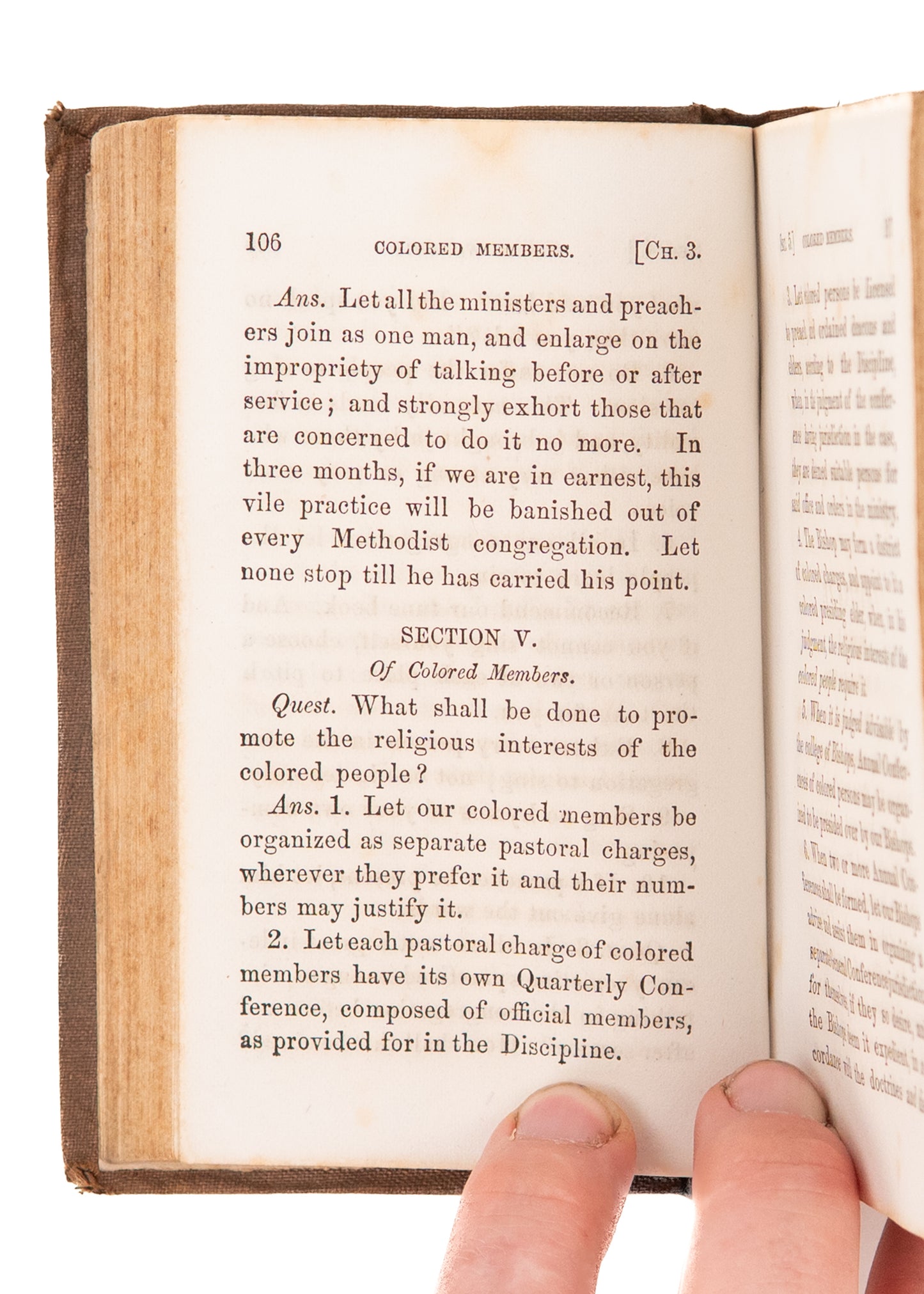 1867 COLORED METHODISTS. Doctrines of Discipline of the Methodist Church South - Freedman