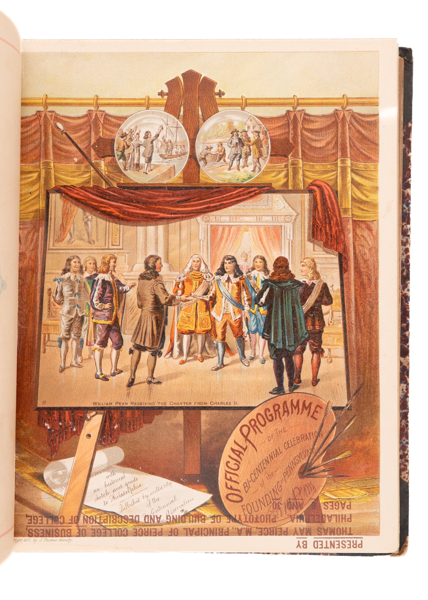 1858 GEORGE WASHINGTON. Rare Illuminated Imprint of his "Farewell Address" in a Period Sammelband.