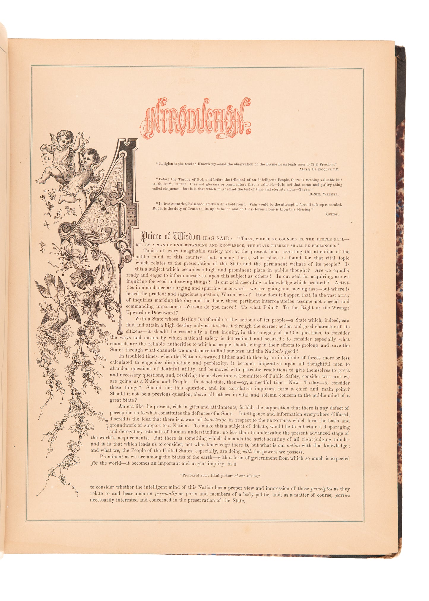 1858 GEORGE WASHINGTON. Rare Illuminated Imprint of his "Farewell Address" in a Period Sammelband.