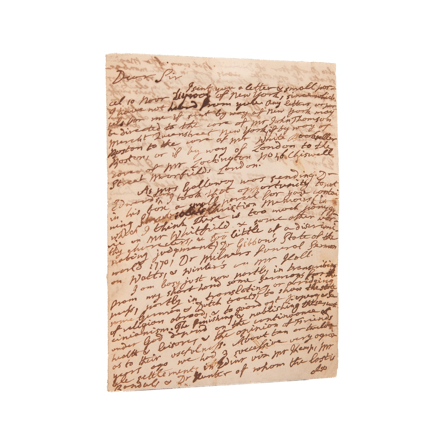 1789 JOHN ERSKINE. Friend of Jonathan Edwards Warns against George Whitefield Veneration &c.