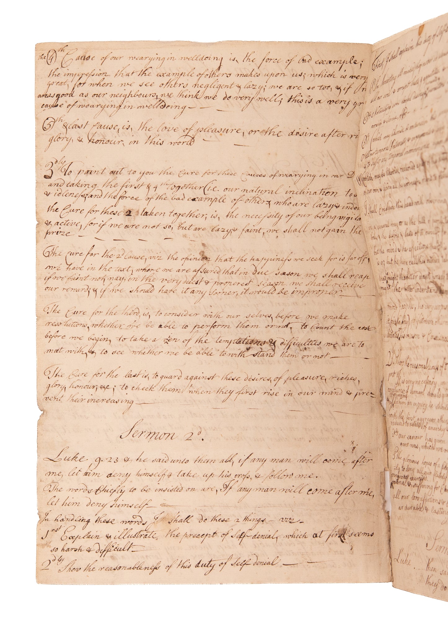 1756 ROBERT LISTON. 13 Year Old Future Ambassador to George Washington Takes Sermon Notes.