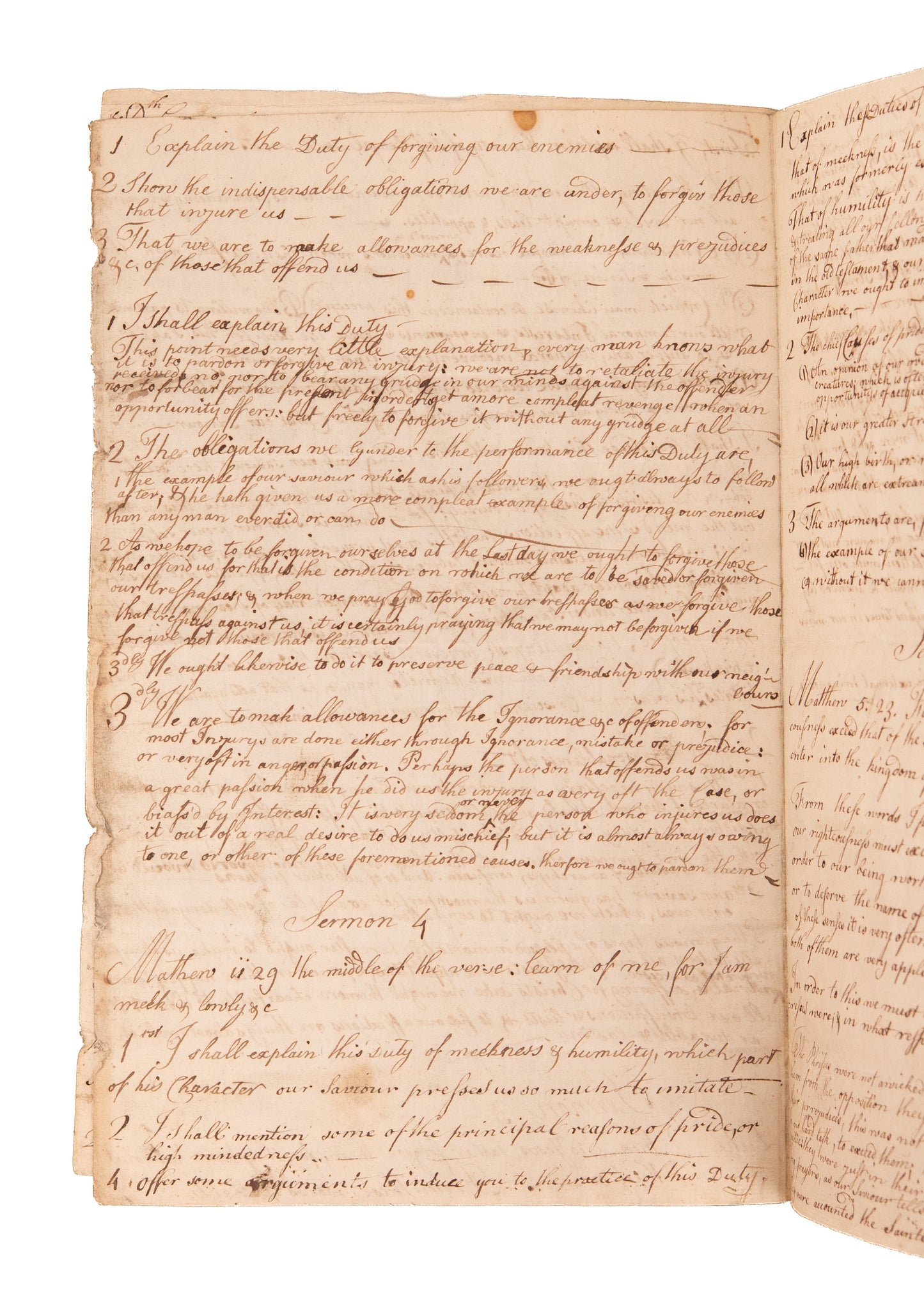 1756 ROBERT LISTON. 13 Year Old Future Ambassador to George Washington Takes Sermon Notes.
