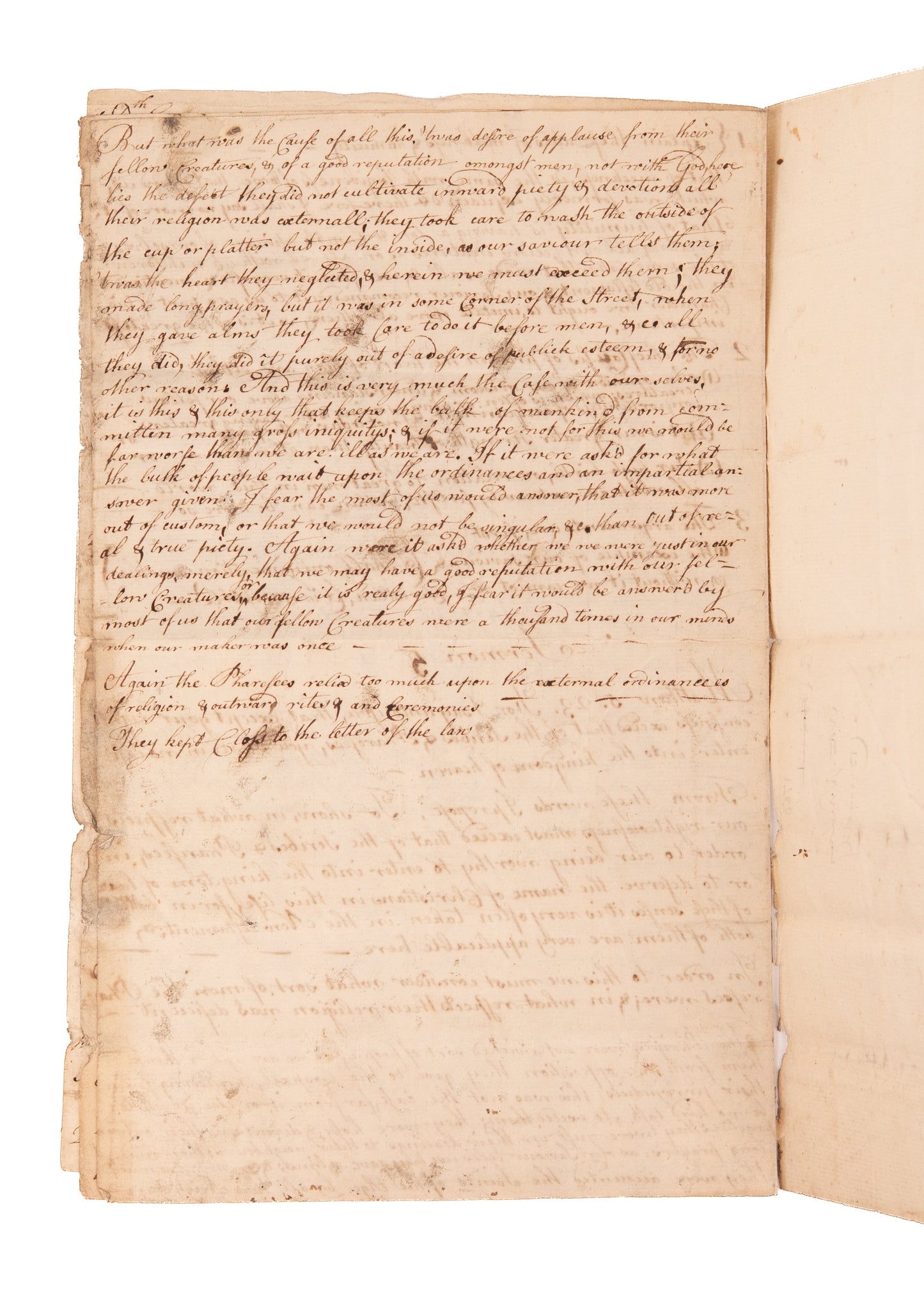 1756 ROBERT LISTON. 13 Year Old Future Ambassador to George Washington Takes Sermon Notes.