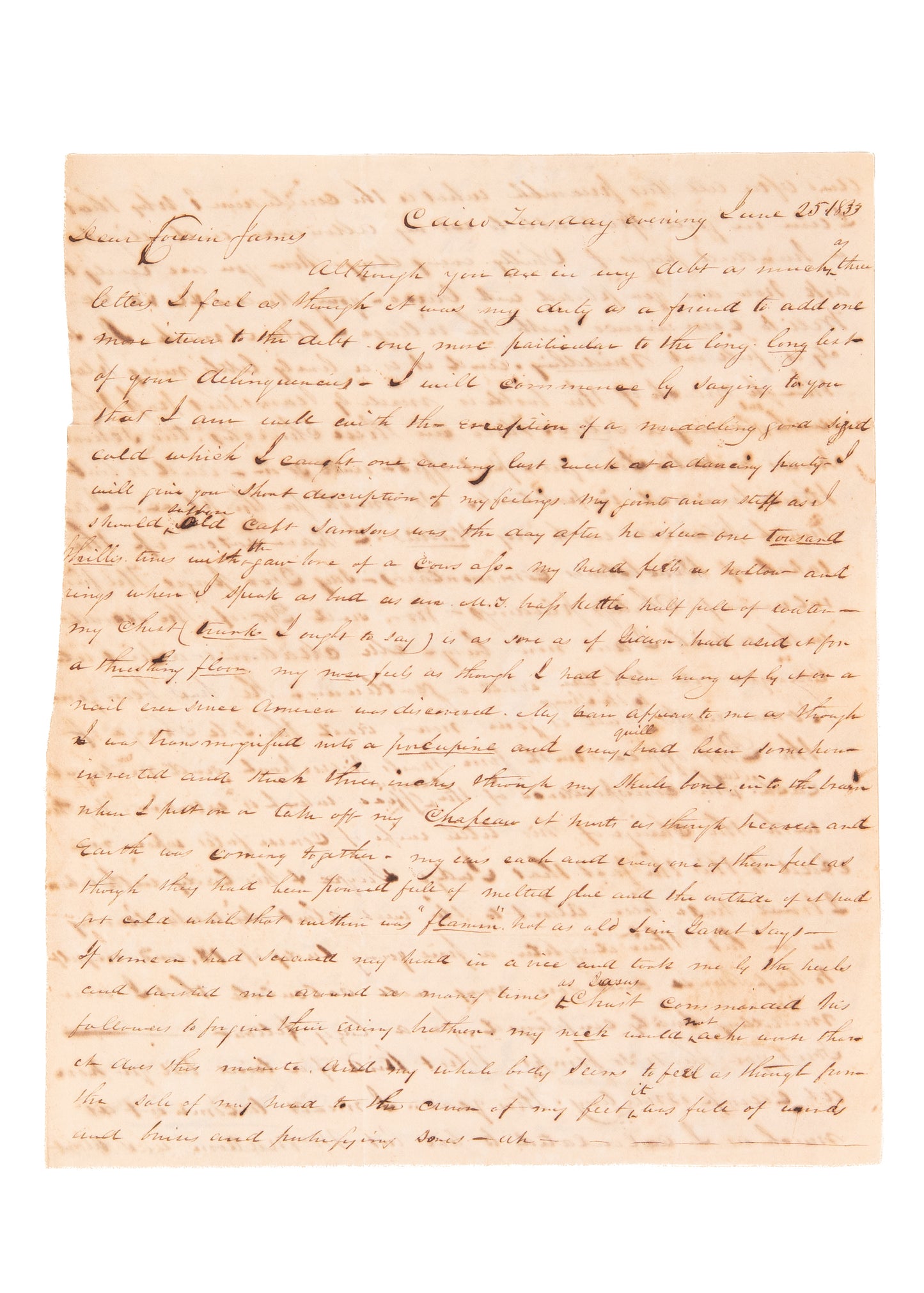1830-1835 FLORIDA AN INVALIDS PARADISE. Correspondence of a Florida Invalid, Seminole War, Cholera, &c.