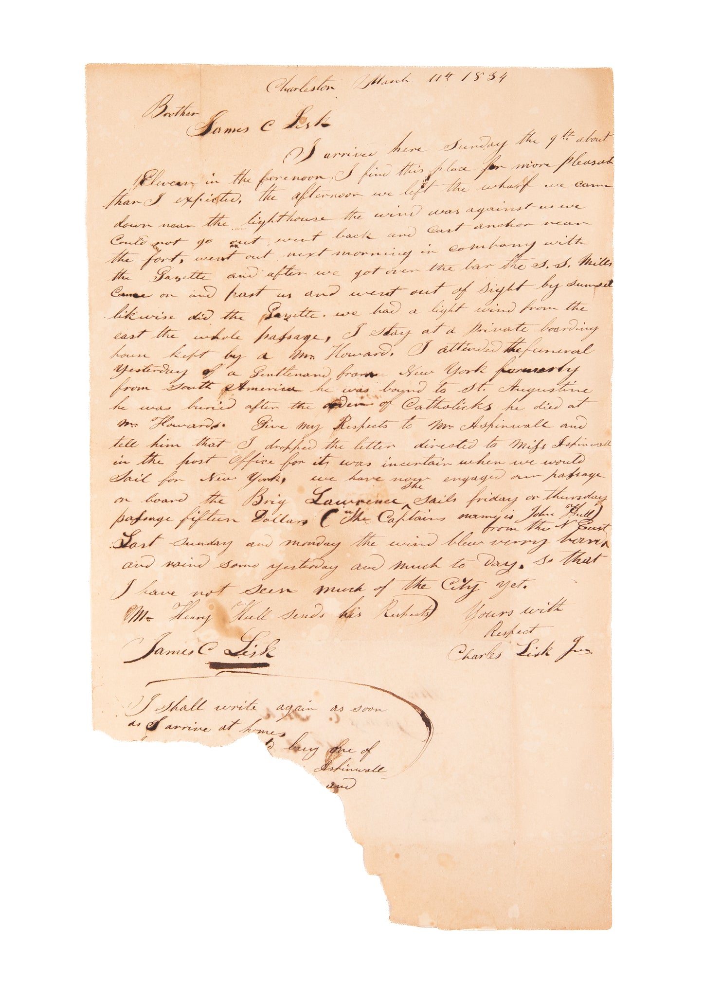 1830-1835 FLORIDA AN INVALIDS PARADISE. Correspondence of a Florida Invalid, Seminole War, Cholera, &c.