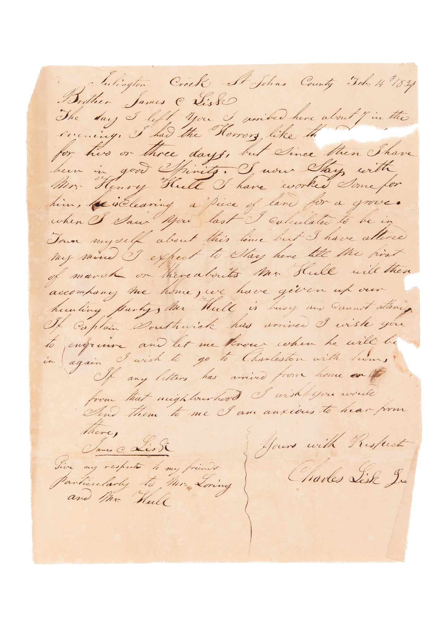 1830-1835 FLORIDA AN INVALIDS PARADISE. Correspondence of a Florida Invalid, Seminole War, Cholera, &c.