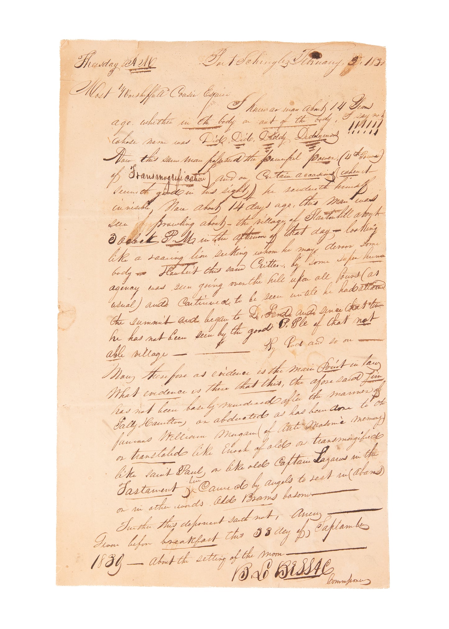 1830-1835 FLORIDA AN INVALIDS PARADISE. Correspondence of a Florida Invalid, Seminole War, Cholera, &c.