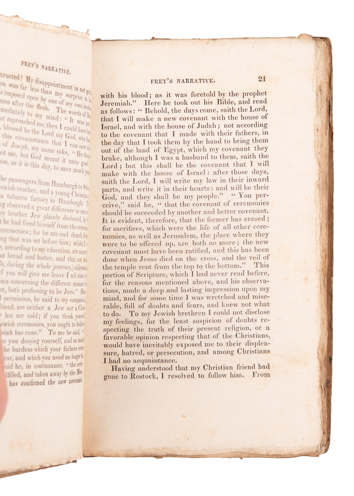 1833 JOSEPH SAMUEL C. F. FREY. Narrative of the Early Christian Missions among the Jews - Prophecy.