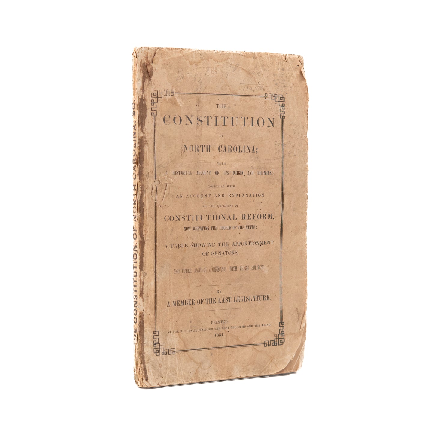 1851 SLAVERY & NORTH CAROLINA. Negroes Taxed, but not Represented? Constitutional Crisis.