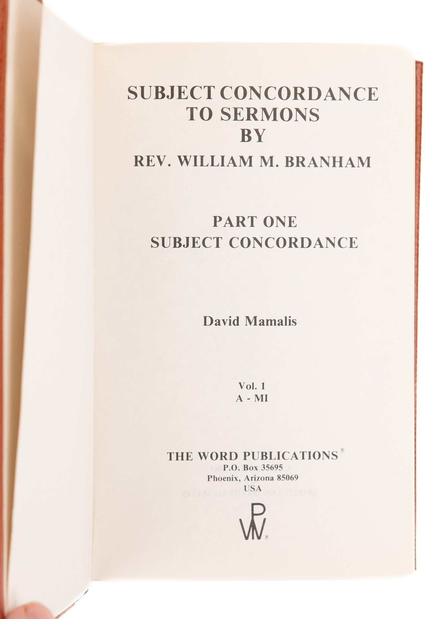 1980 WILLIAM M. BRANHAM. Rare Concordance to His Sermons. Faith Healing & Pentecostalism.