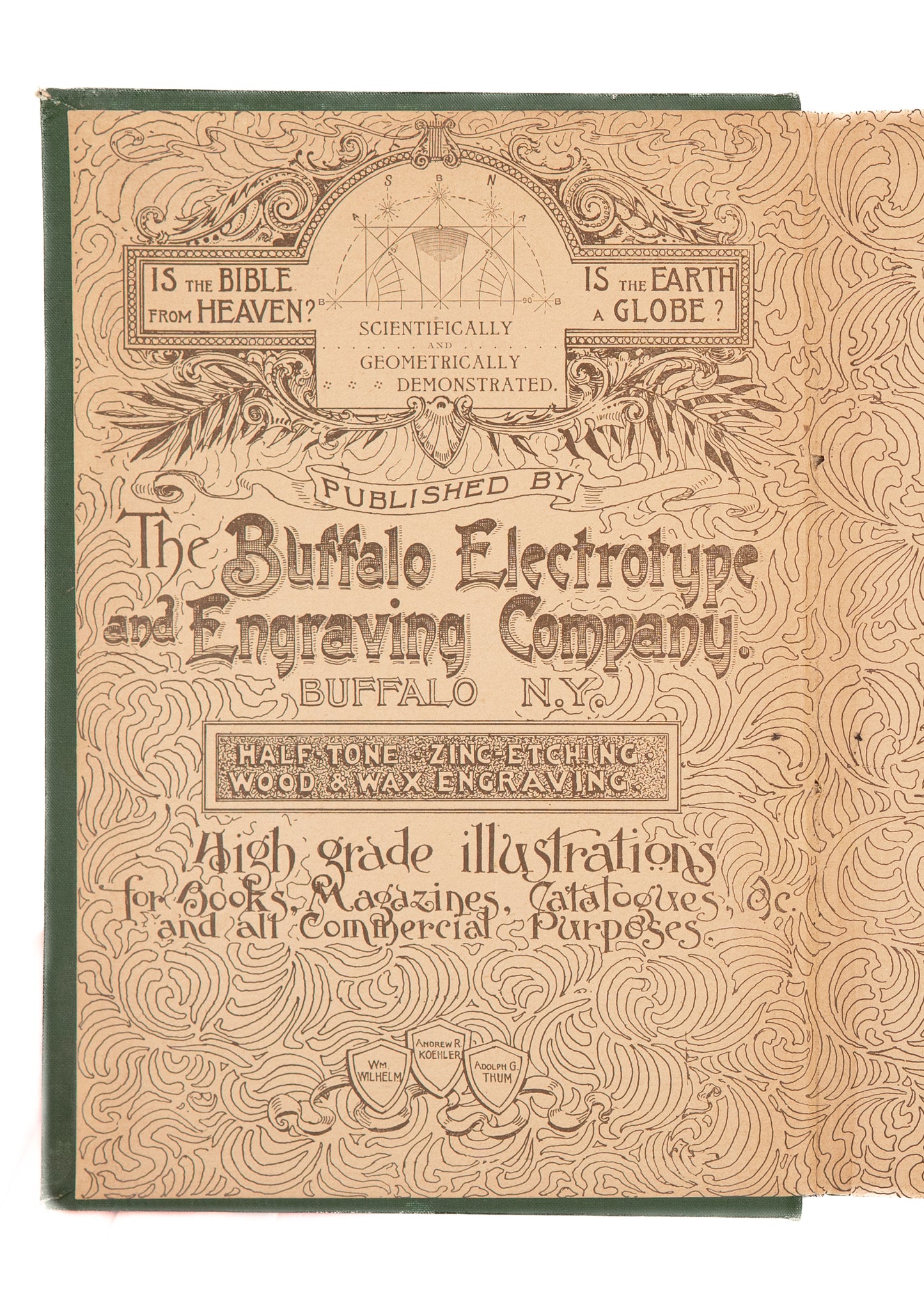 1893 ALEX GLEASON. Is the Bible from Heaven? Is the Earth a Globe? Rare Foundational Flat Earth Text.