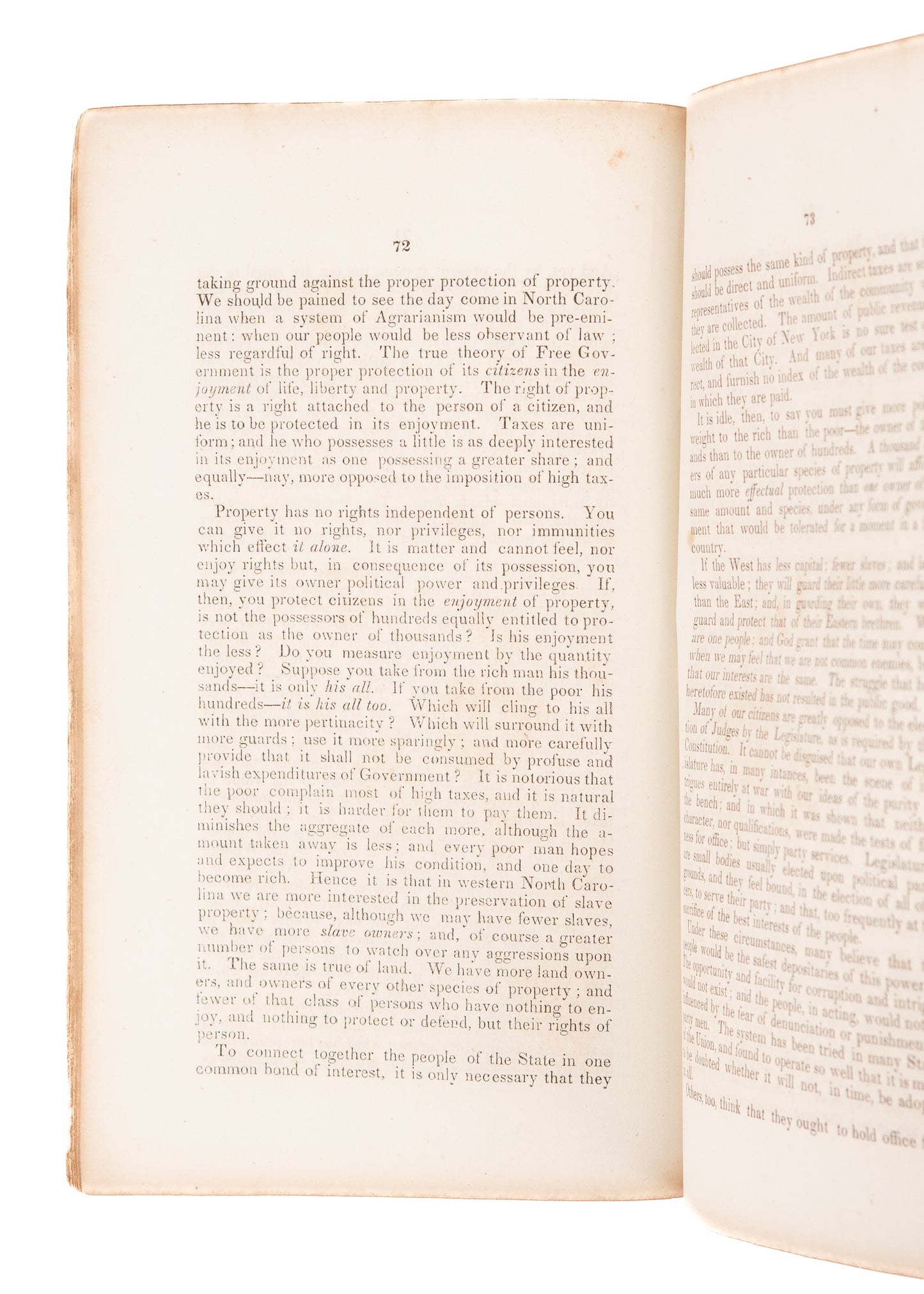 1851 SLAVERY & NORTH CAROLINA. Negroes Taxed, but not Represented? Constitutional Crisis.