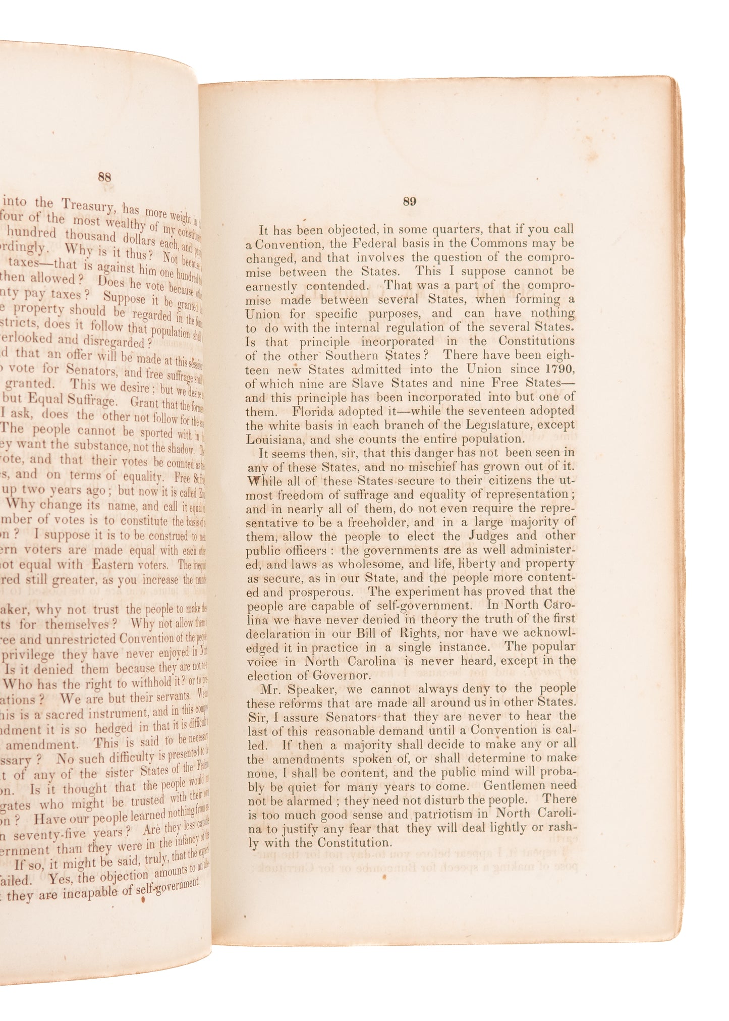 1851 SLAVERY & NORTH CAROLINA. Negroes Taxed, but not Represented? Constitutional Crisis.