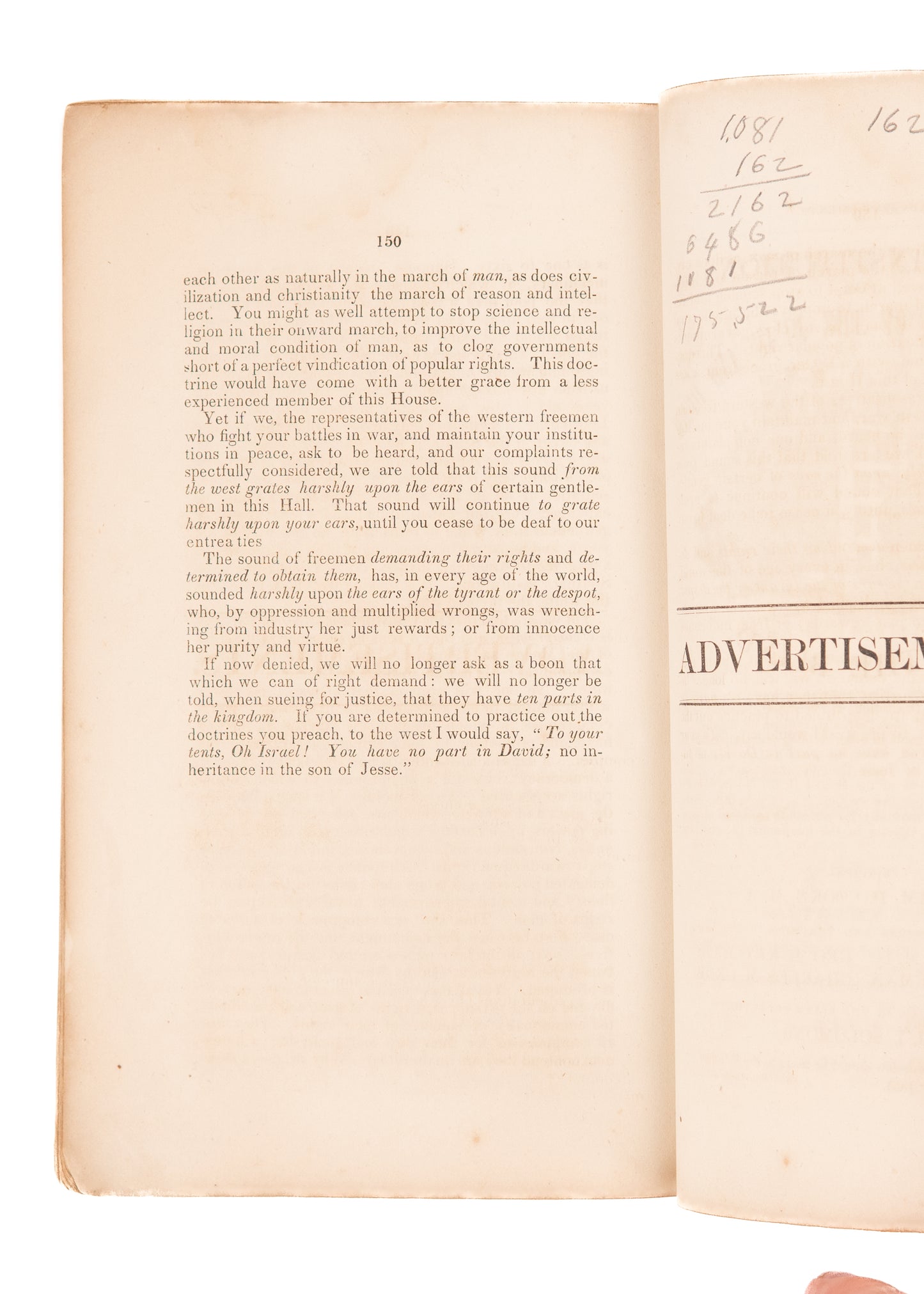 1851 SLAVERY & NORTH CAROLINA. Negroes Taxed, but not Represented? Constitutional Crisis.