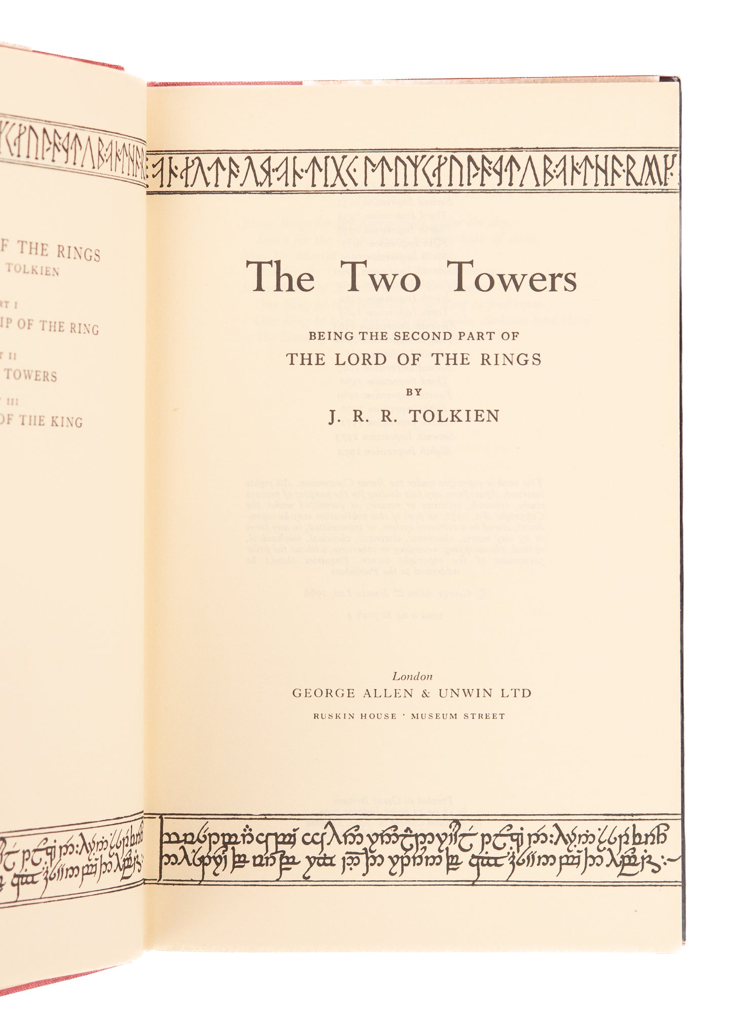 1974 J. R. R. TOLKIEN. The Lord of the Rings Trilogy. Exceptional Eye of Sauron Dustjackets.