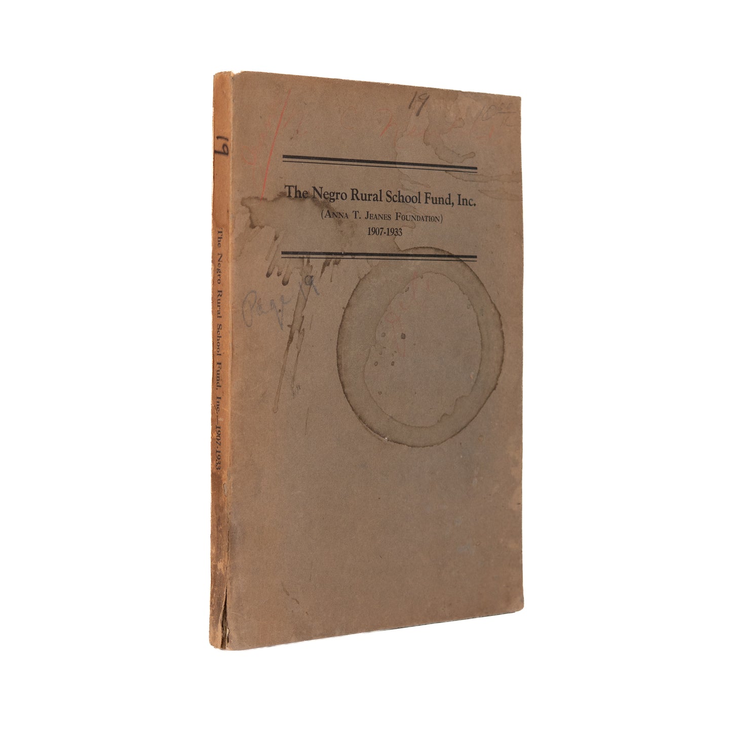 1933 BOOKER T WASHINGTON &c. The Negro Rural School Fund. Record of Its History and Activities. Rare.