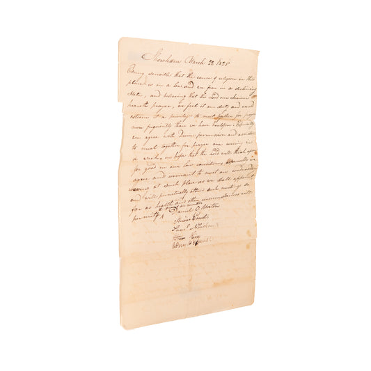 1825 SECOND GREAT AWAKENING. Shoreham, Vermont Congregation Covenant to Pray for Revival.
