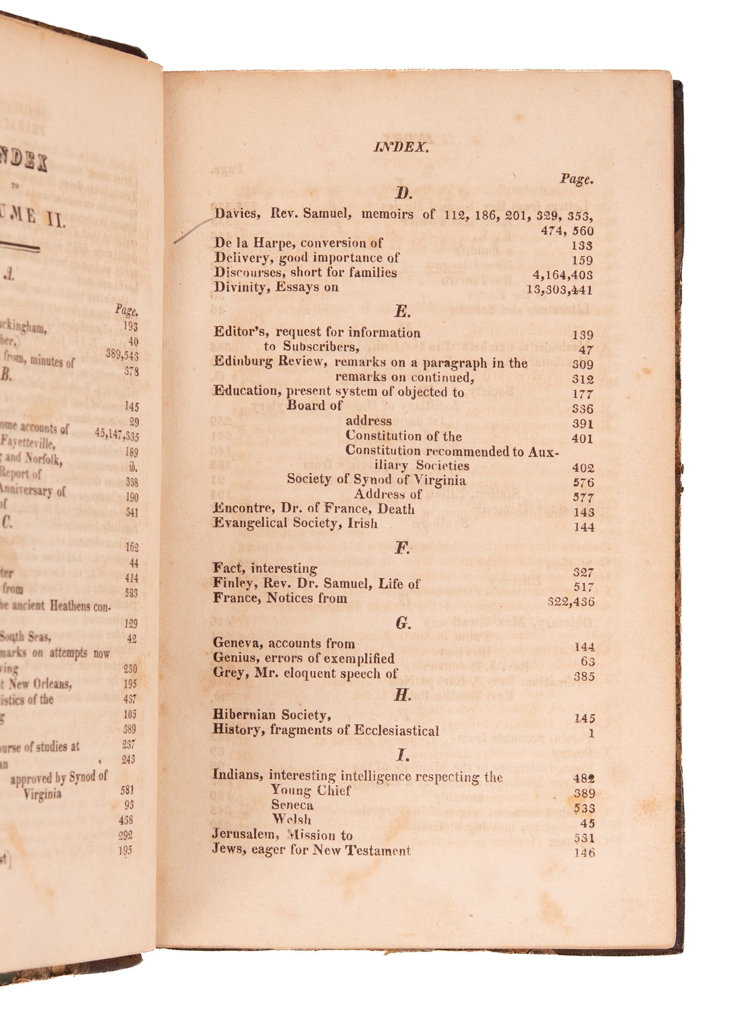1819 VIRGINIA PRESBYTERIAN MAG. Revivalism, Southern Presbyterians and Slavery, Native Americans.