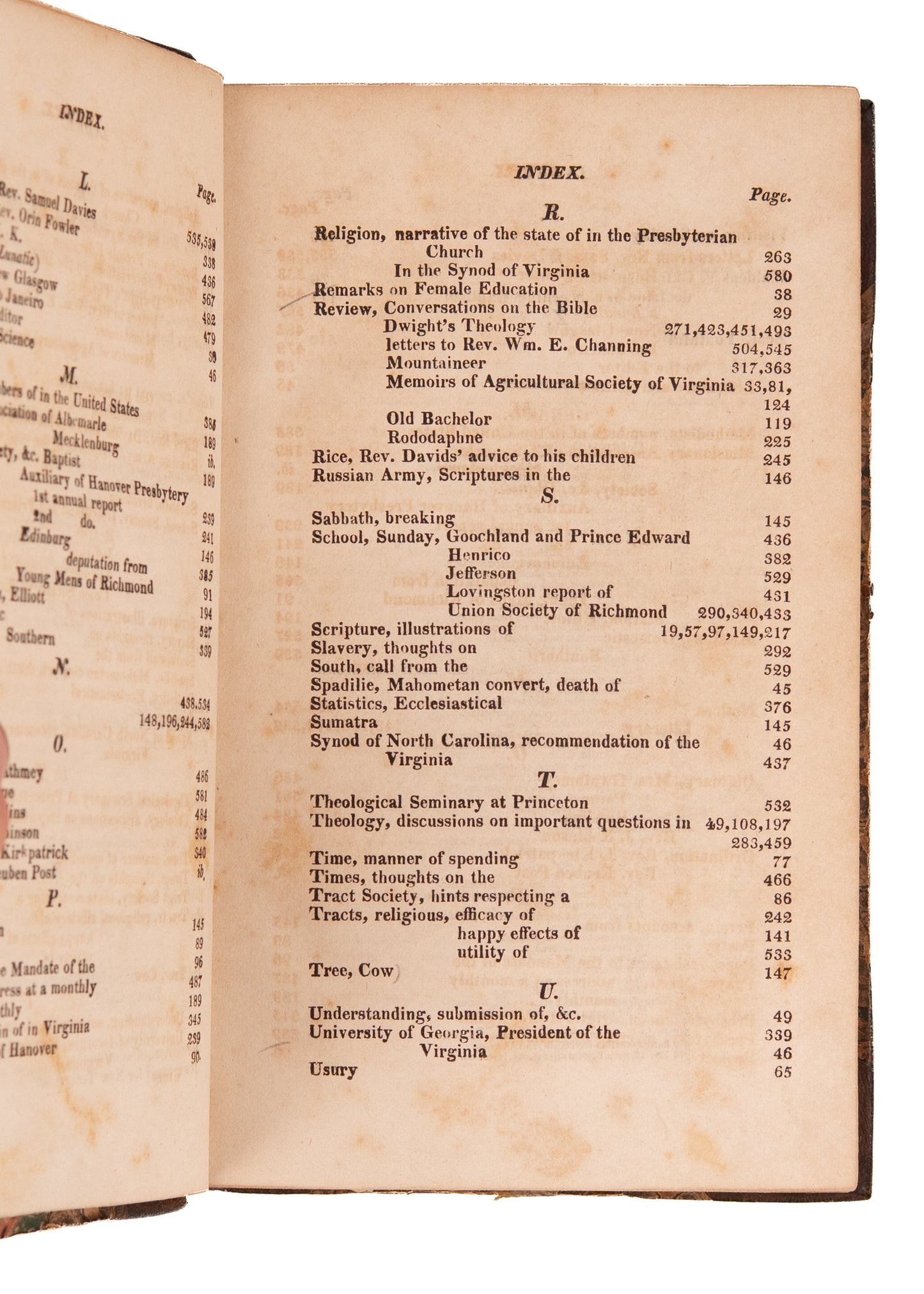 1819 VIRGINIA PRESBYTERIAN MAG. Revivalism, Southern Presbyterians and Slavery, Native Americans.