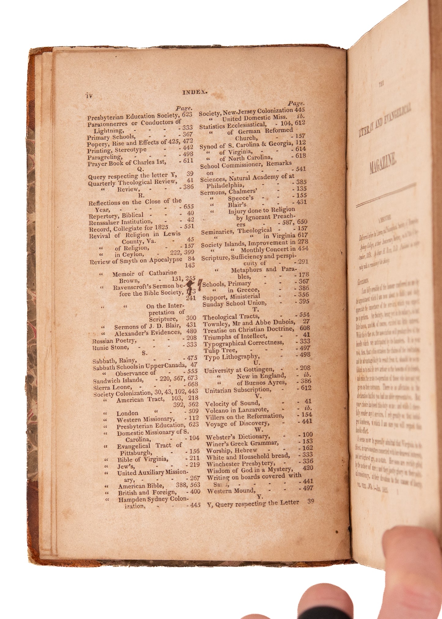 1825 VIRGINIA PRESBYTERIAN MAG. Revivalism, Southern Presbyterians and Slavery, Native Americans.