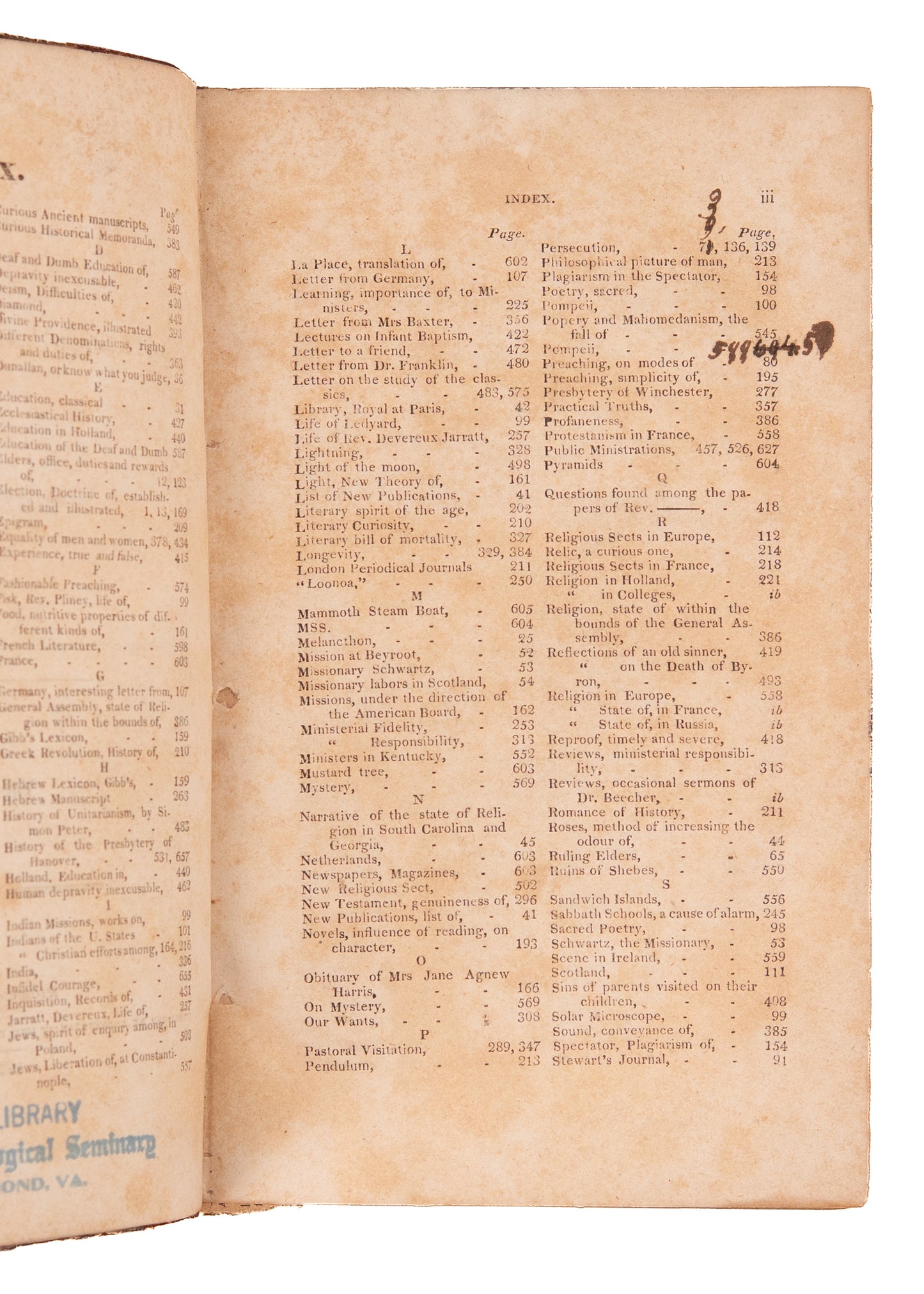 1828 VIRGINIA PRESBYTERIAN MAG. Revivalism, Southern Presbyterians and Slavery, Native Americans.