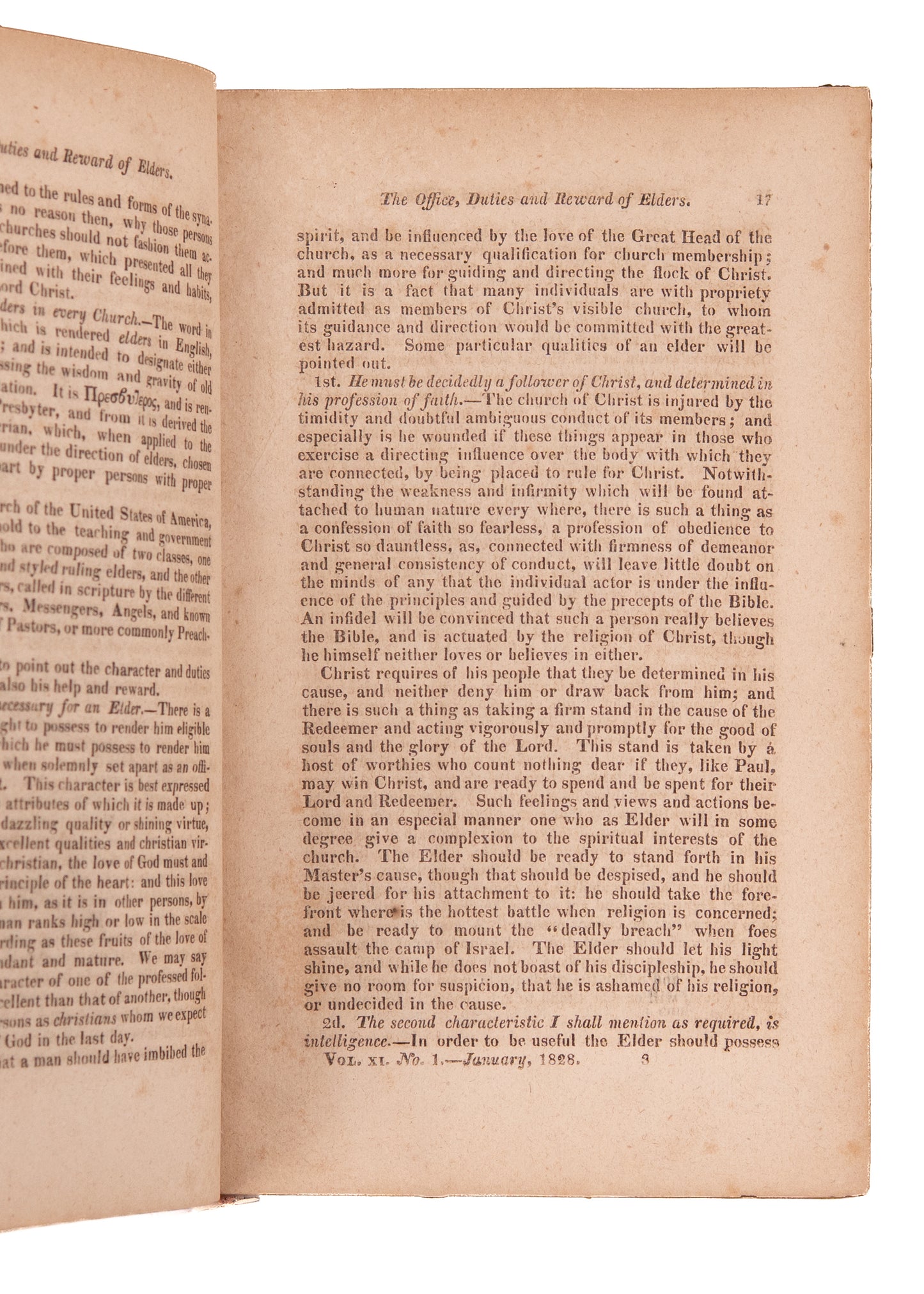 1828 VIRGINIA PRESBYTERIAN MAG. Revivalism, Southern Presbyterians and Slavery, Native Americans.