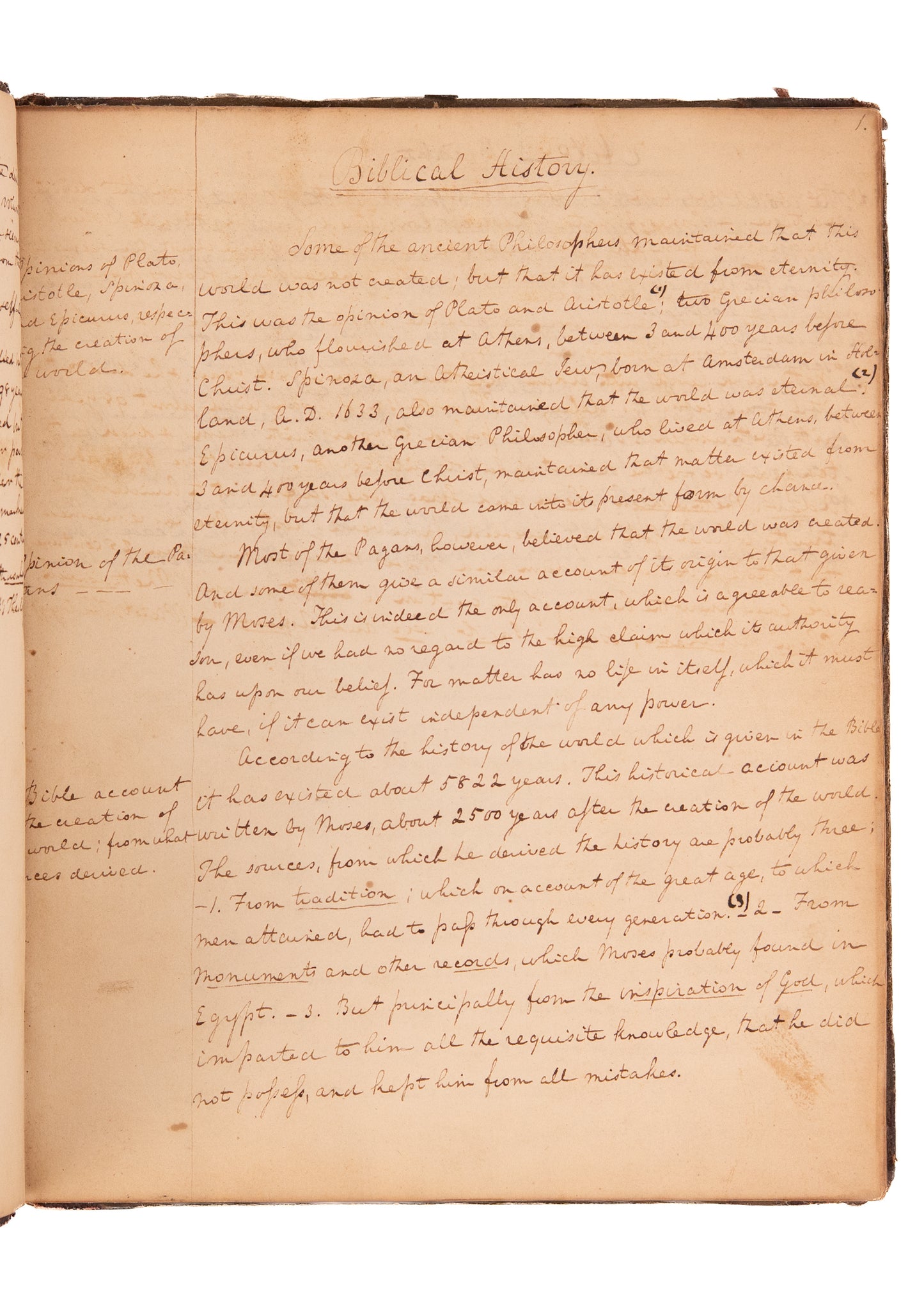 1815 PRINCETON REVIVAL. Lectures Notes of Samuel Miller and Archibald Alexander by Revival Leader.
