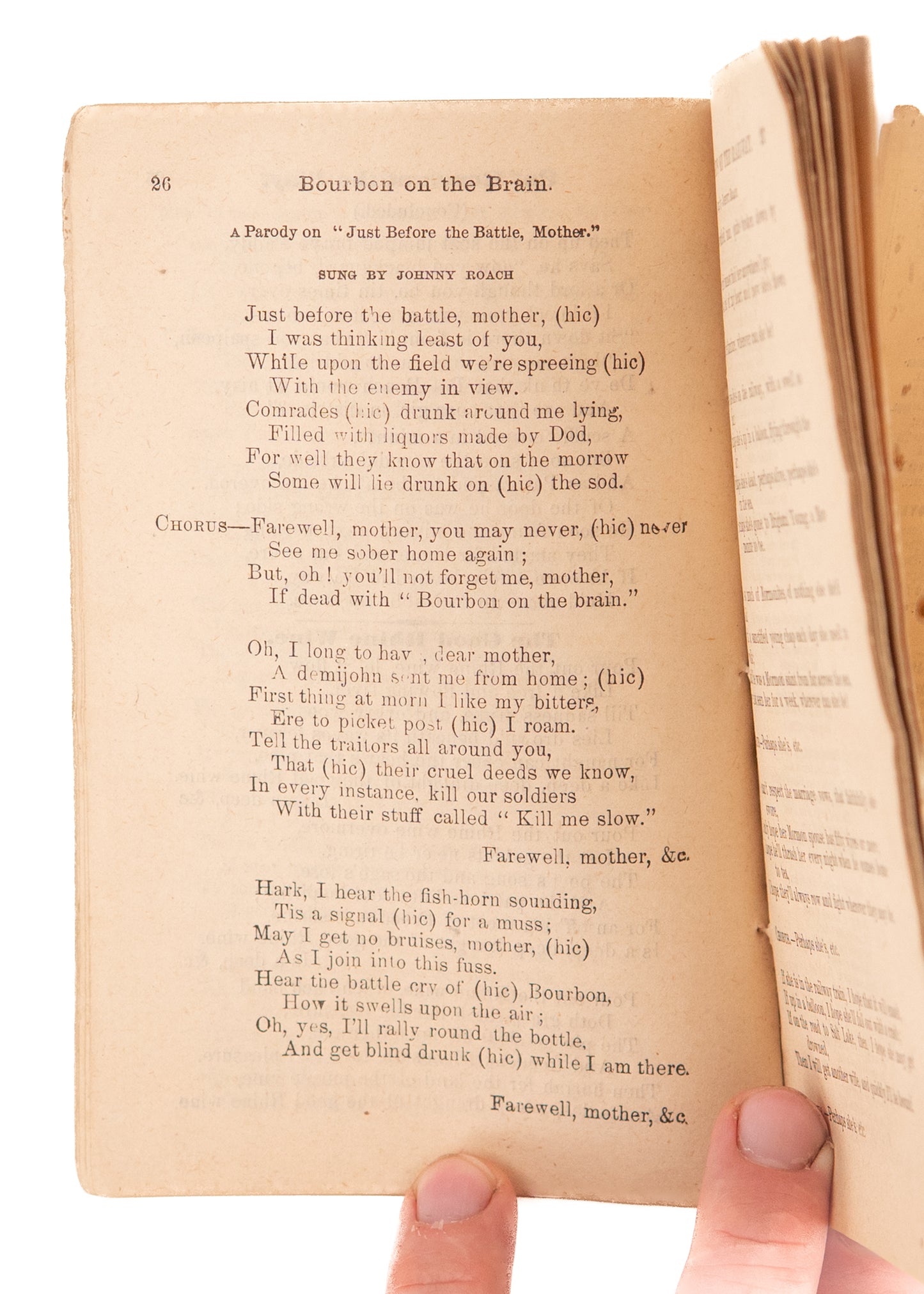 1875 JOHNNY ROACH'S SONGSTER. Rare Songster with Immigrant, Temperance, & Mormon Songs.