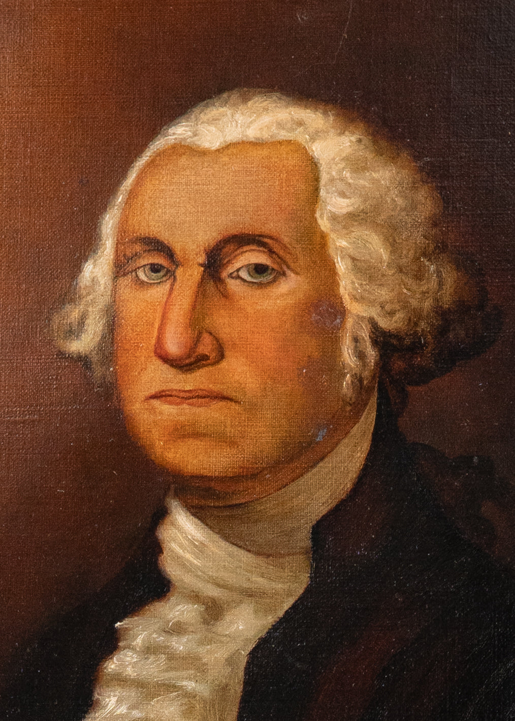 1865 GEORGE WASHINGTON. Quality Mid-19th Century Oil on Canvas. After Gilbert Stuart