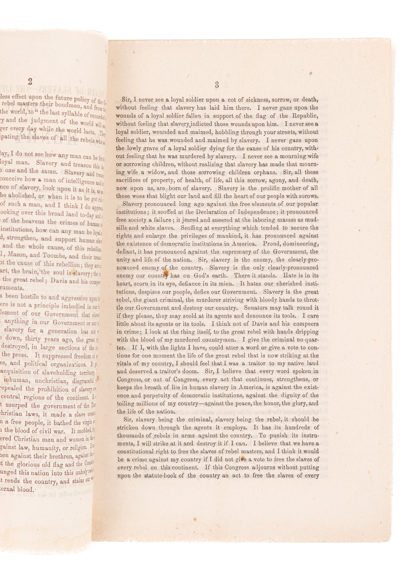 1862 HENRY WILSON. The Death of Slavery-The Life of the Nation. Radical Plan to End Civil War.