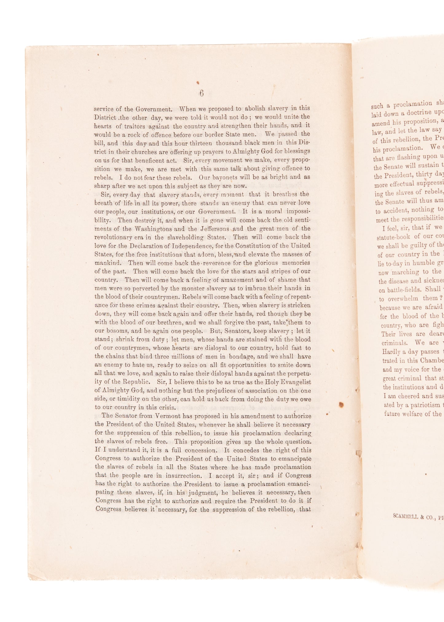 1862 HENRY WILSON. The Death of Slavery-The Life of the Nation. Radical Plan to End Civil War.