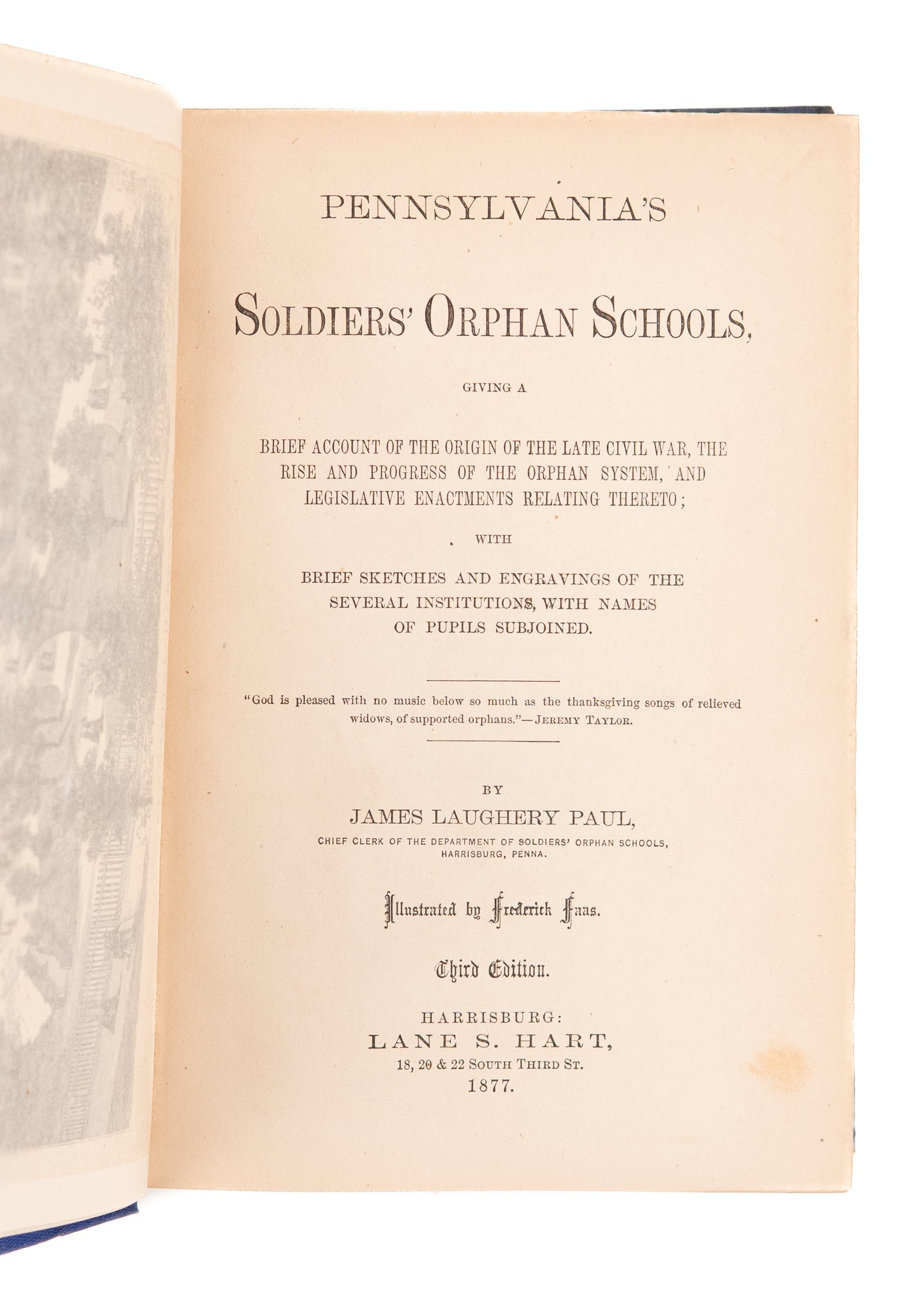 1877 JAMES LAUGHERY PAUL. The Orphan Epidemic after the Civil War in Pennsylvania.