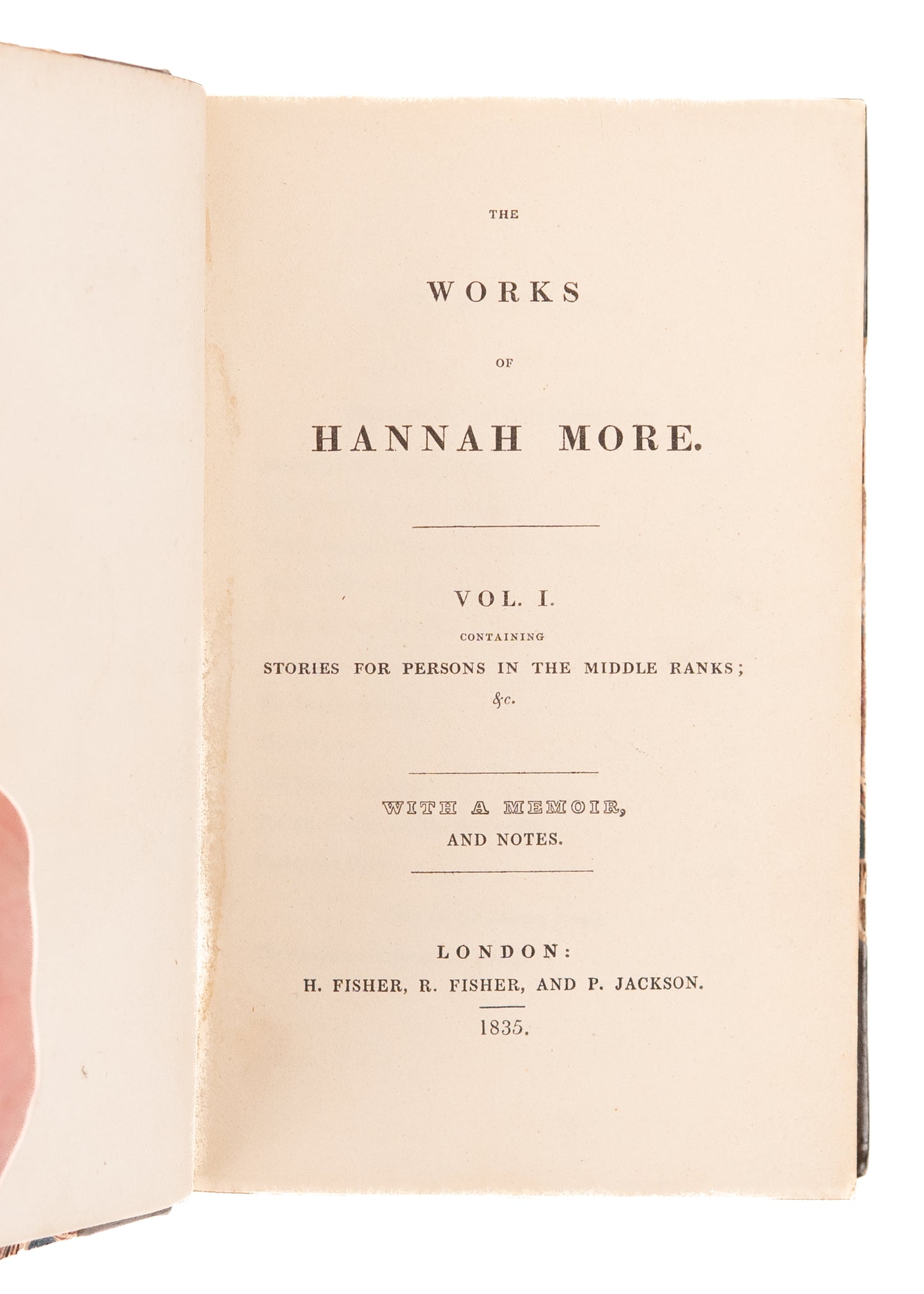 1835 HANNAH MORE. Anti-Slavery Works of Hannah More. Volumes 1-6. A Superb Set.