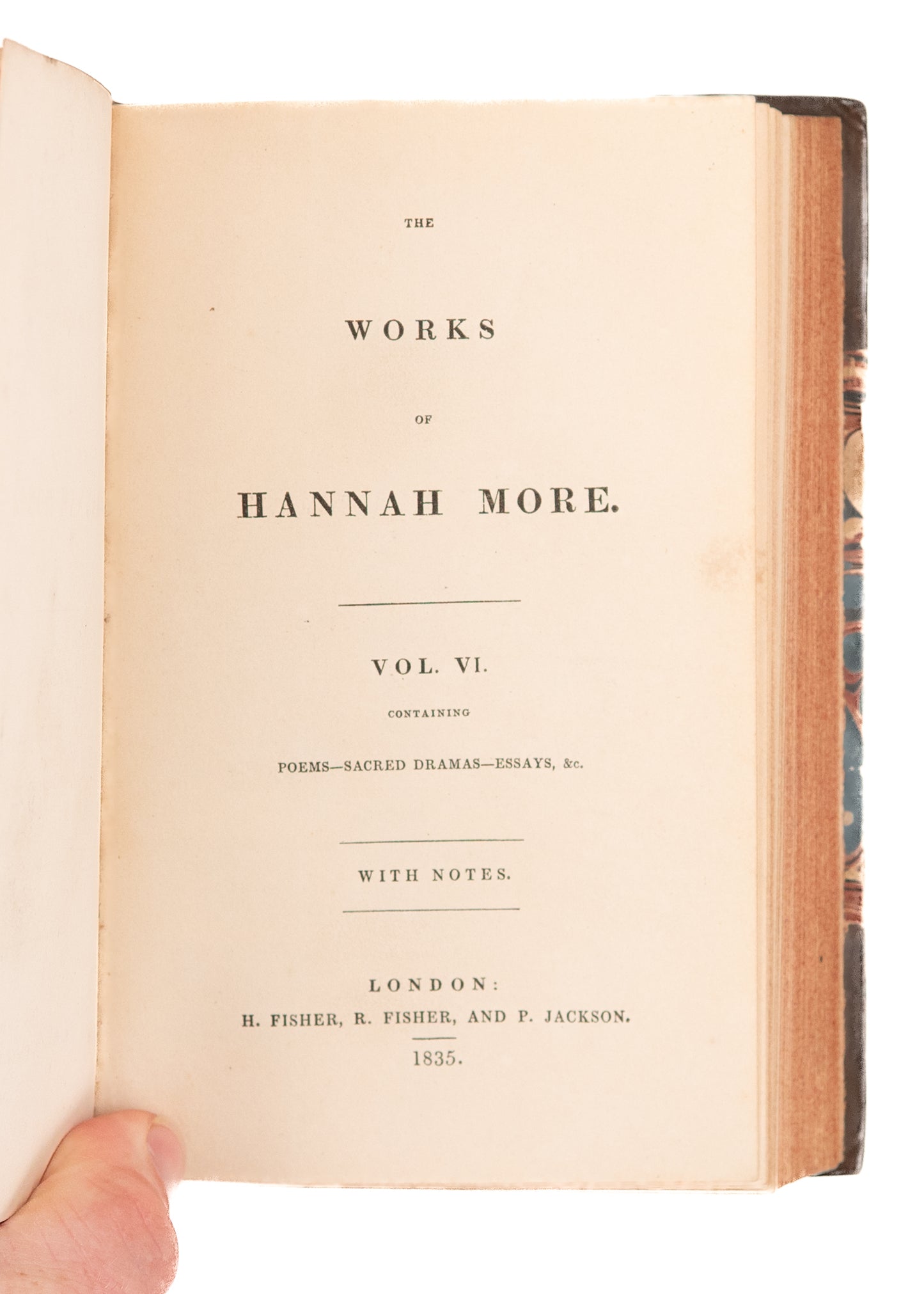 1835 HANNAH MORE. Anti-Slavery Works of Hannah More. Volumes 1-6. A Superb Set.