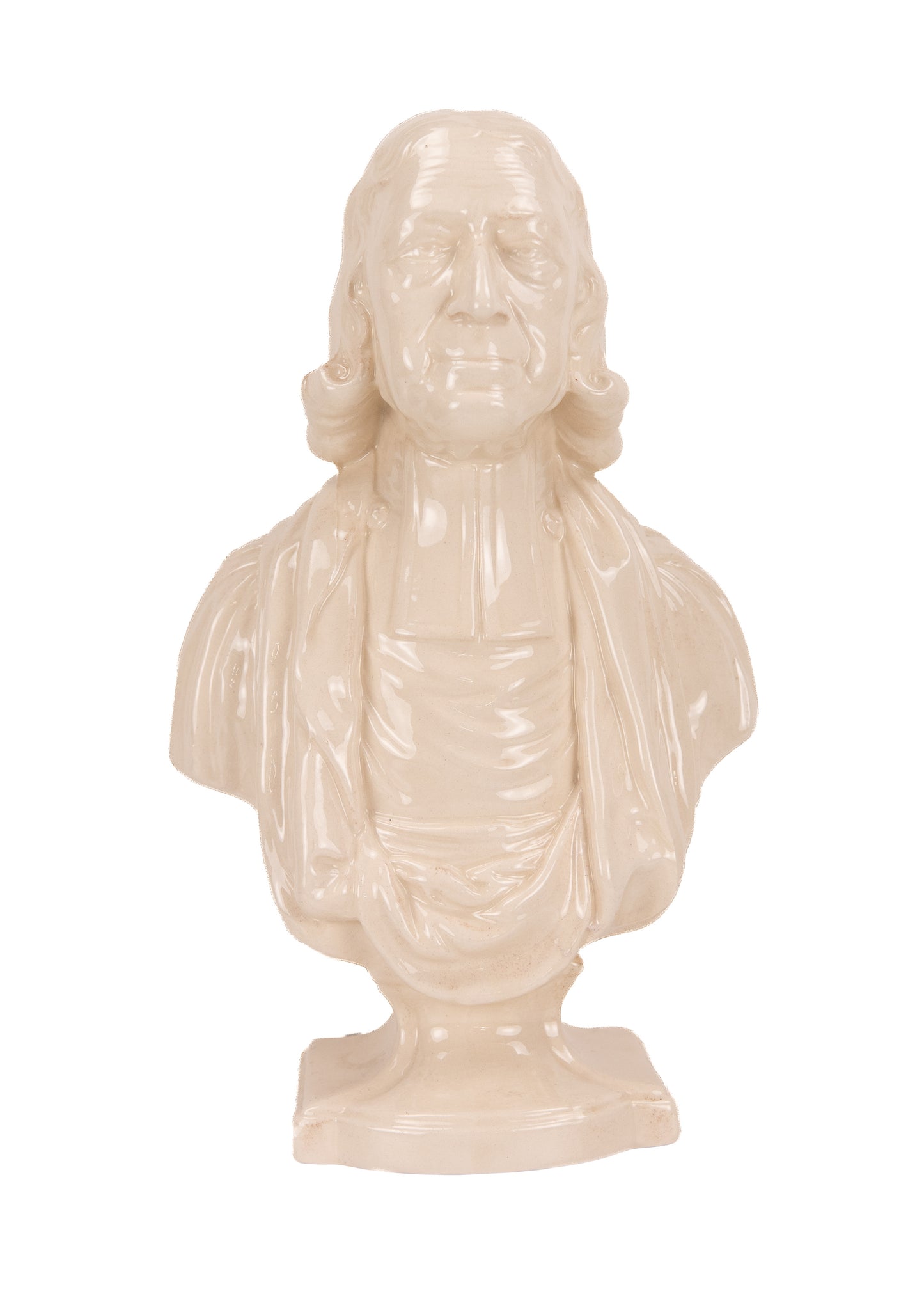 1830 JOHN WESLEY. Rare Staffordshire Plain Pearlware Bust of the Founder of Methodism.