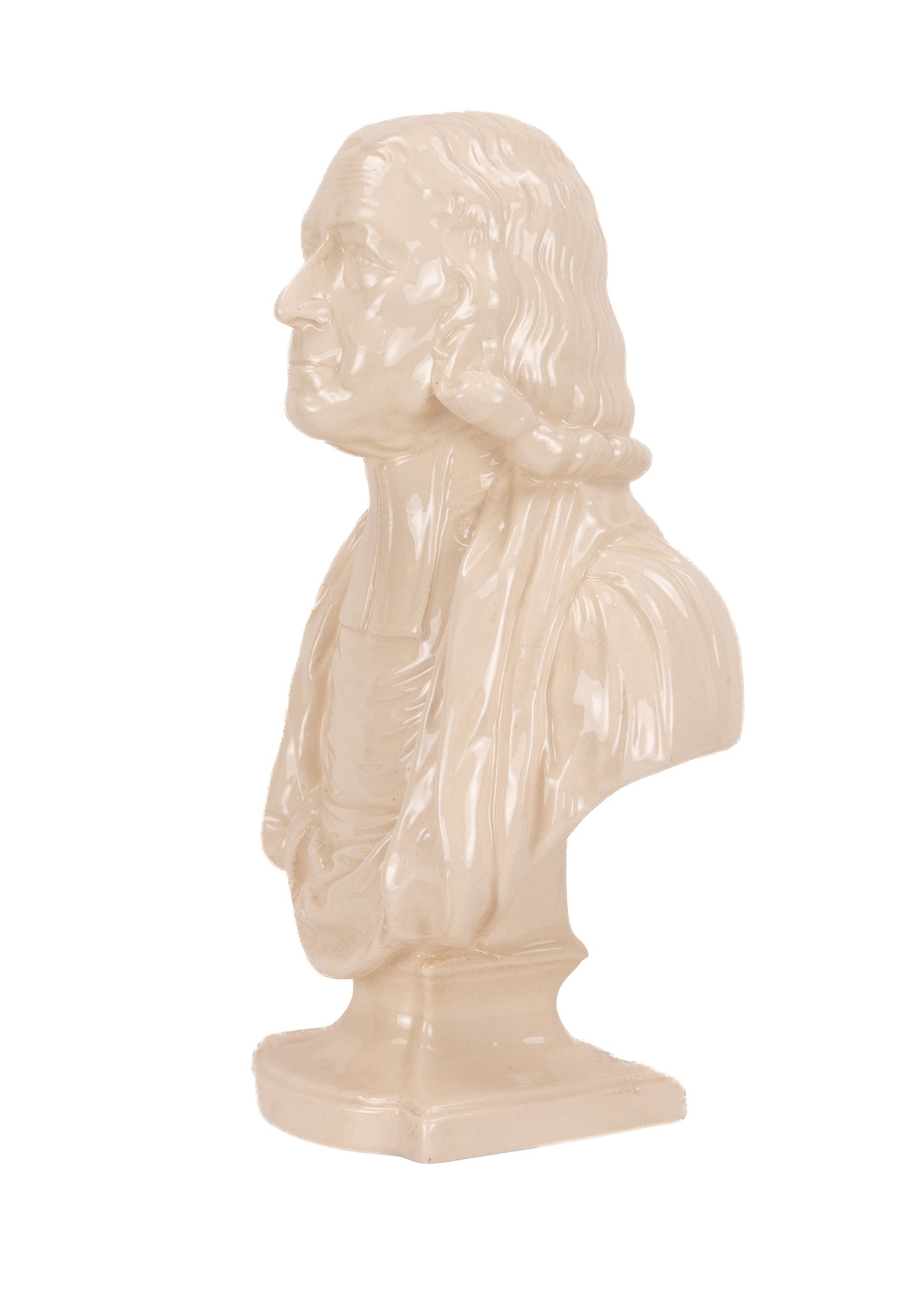 1830 JOHN WESLEY. Rare Staffordshire Plain Pearlware Bust of the Founder of Methodism.
