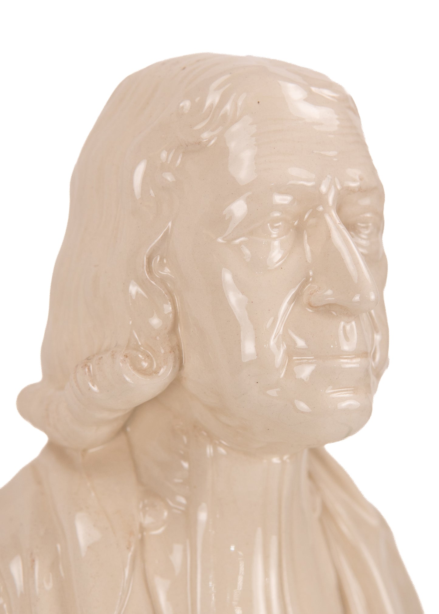 1830 JOHN WESLEY. Rare Staffordshire Plain Pearlware Bust of the Founder of Methodism.
