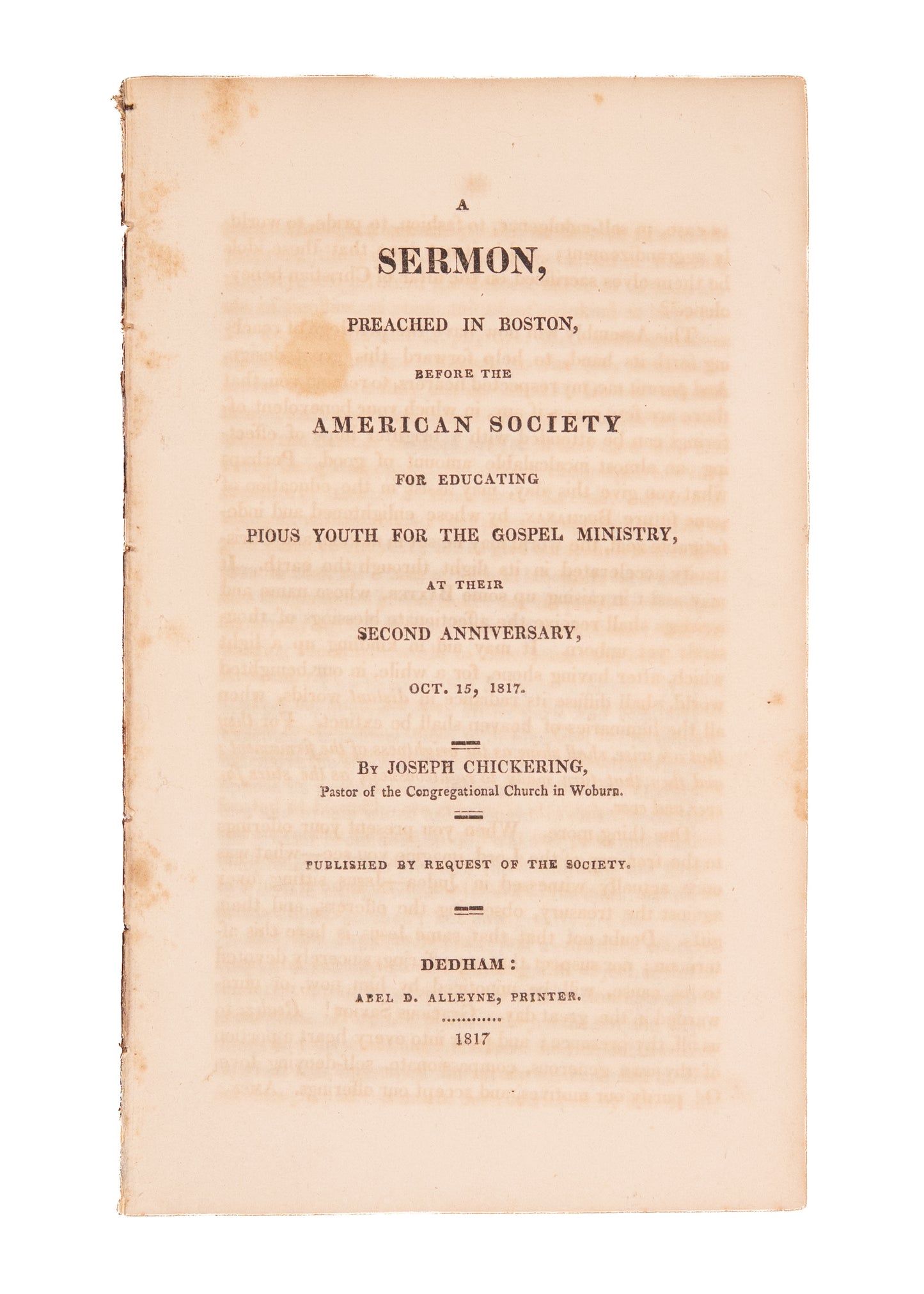 1817-18 GREAT AWAKENING. How the Second Great Awakening Converted Pious Youth into Missionaries & Ministers.