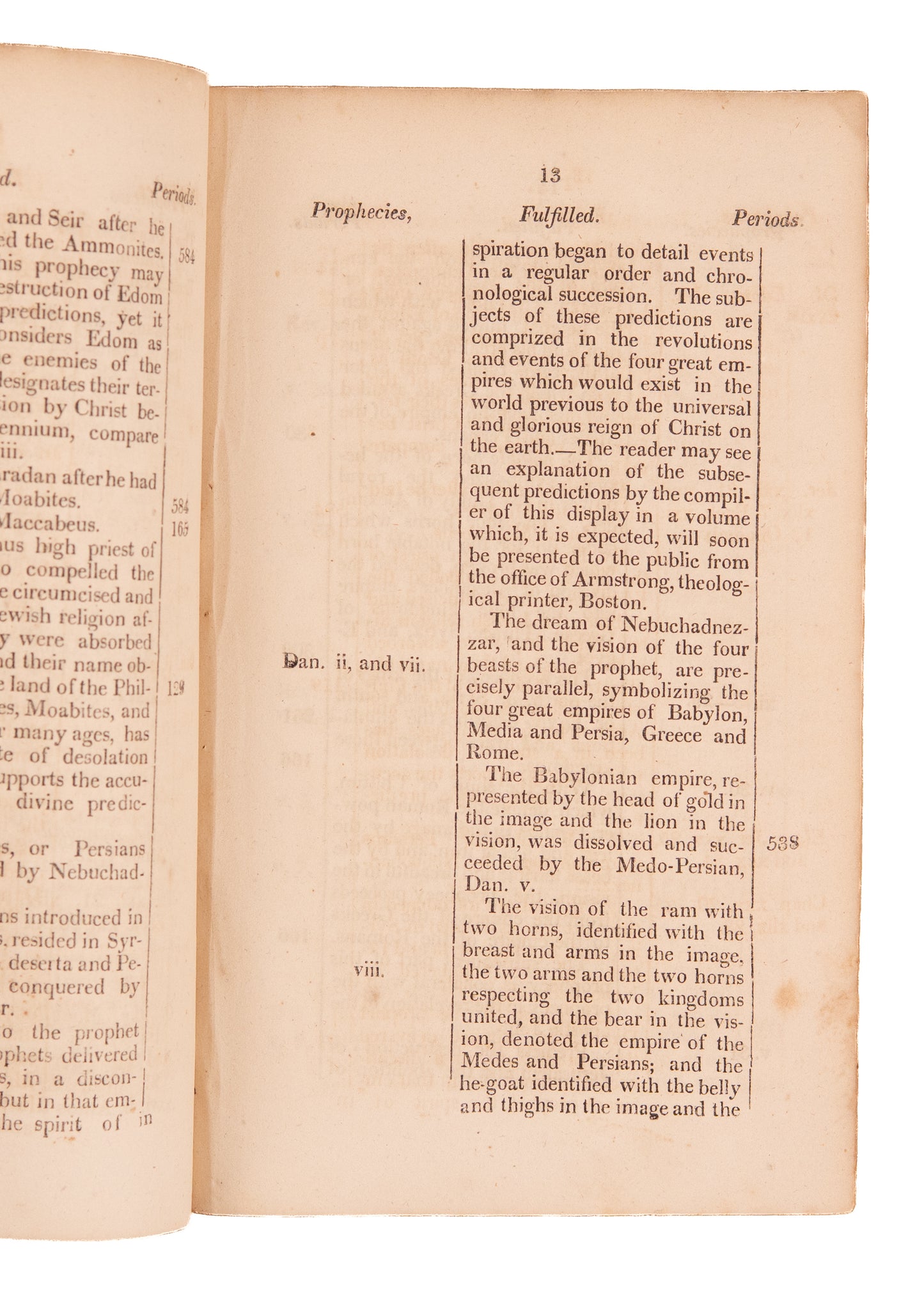 1813 AARON KINNE. Early American Eschatology - Predicts End of the World in 1866. A Swing and a Miss.