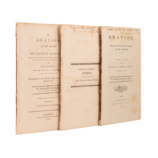 1798-1804 EBENEZER GRANT MARSH. Early Defense of Literal Creation Account as Science. Family Provenance.