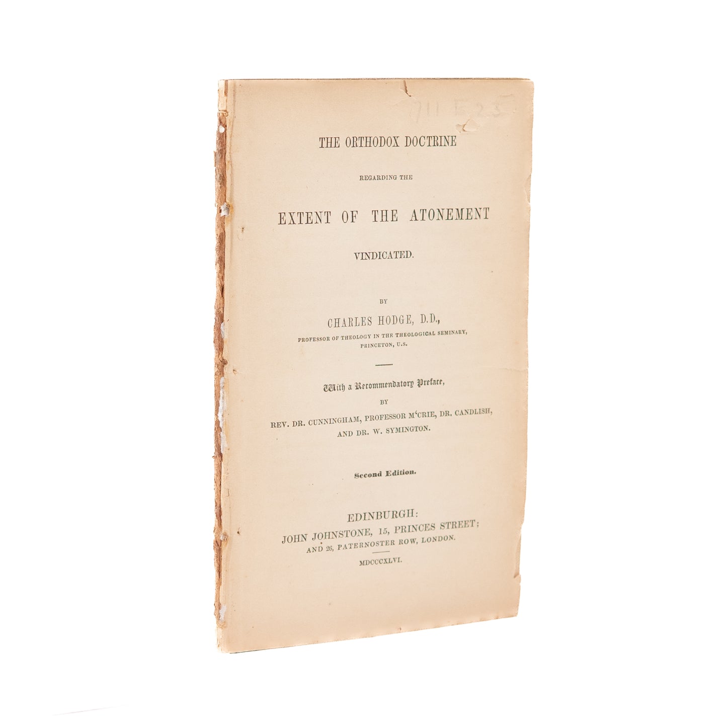 1846 CHARLES HODGE. The Extent of the Atonement. Rare Limited Atonement - Calvinis.