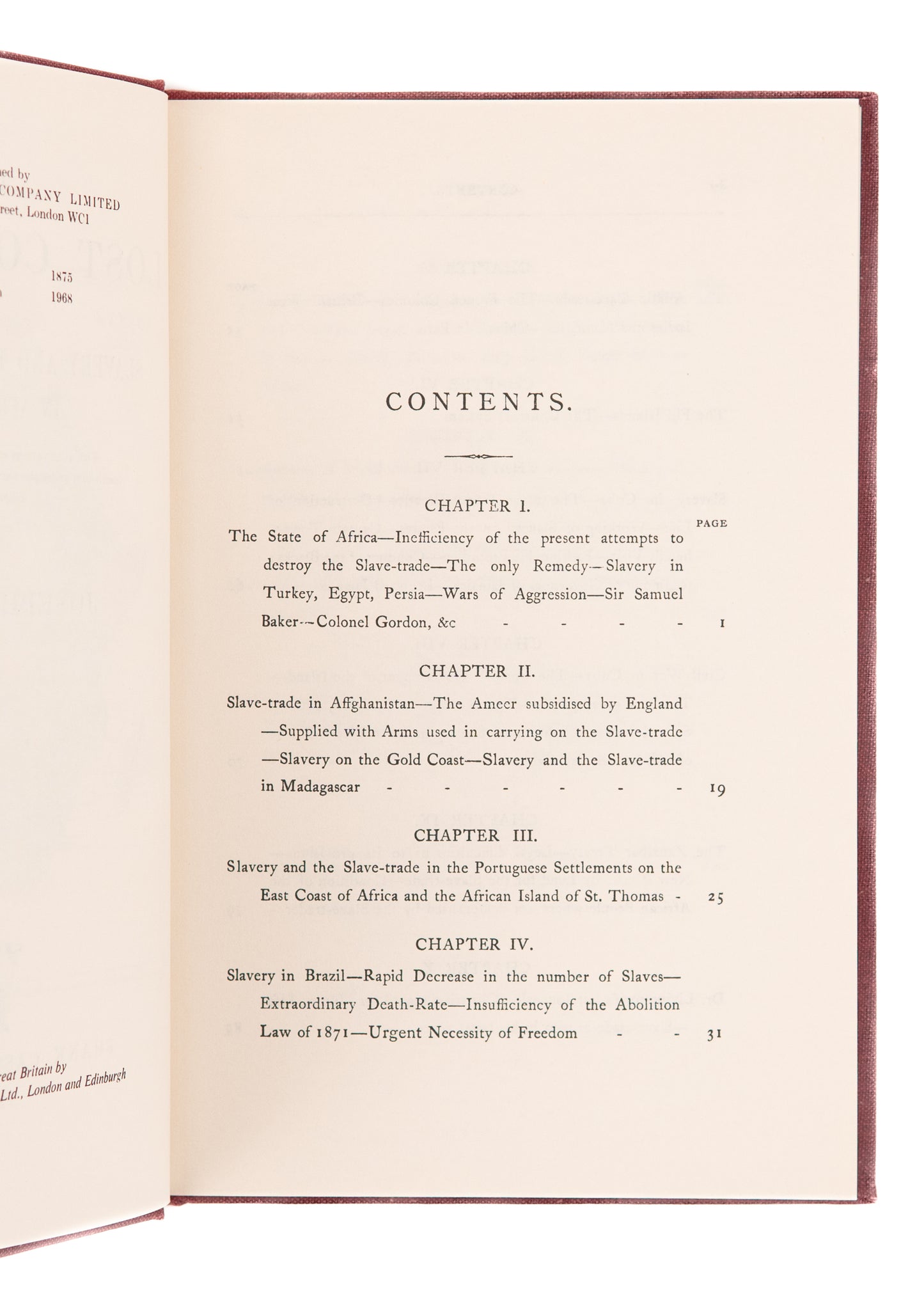 1968 JOSEPH COOPER. The African and Asian Slave Trade of the 19th Century. Fine Facsimile Edition.